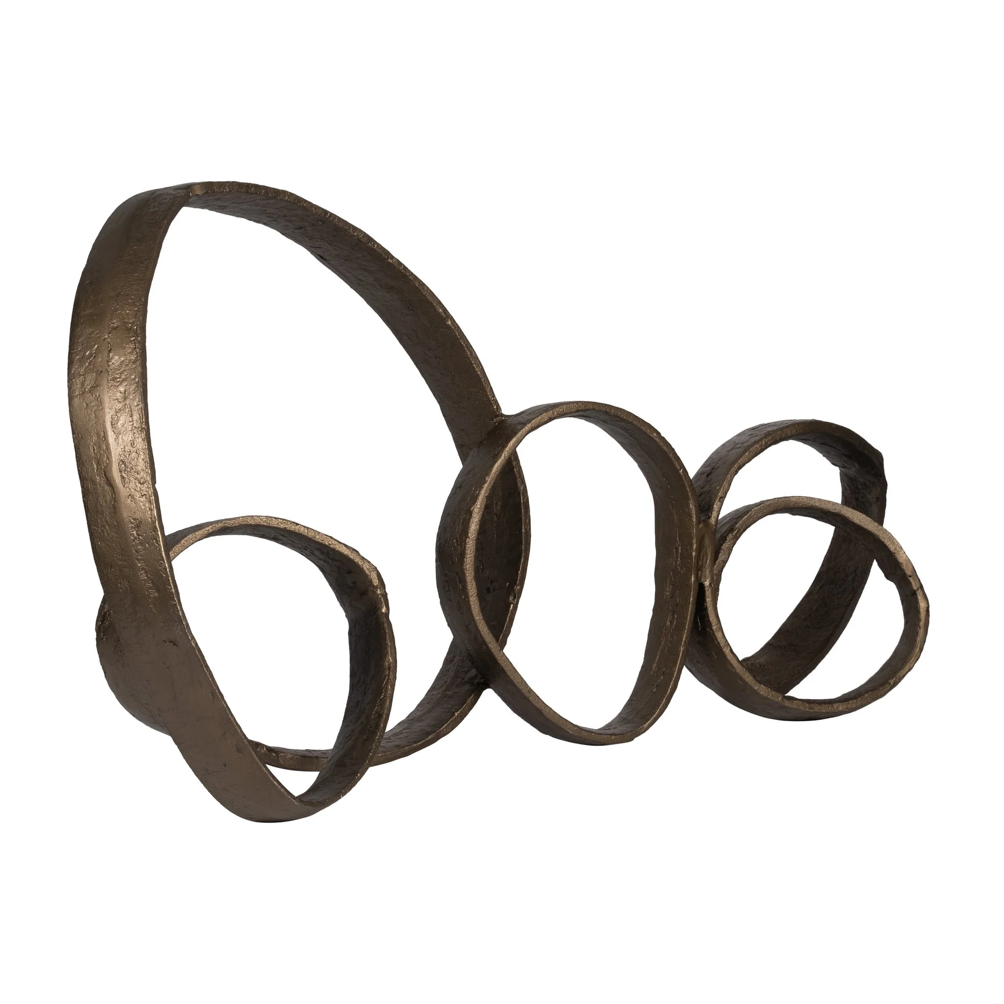 Metal, 29" Loopy Table Object, Brass Antique - Image 2