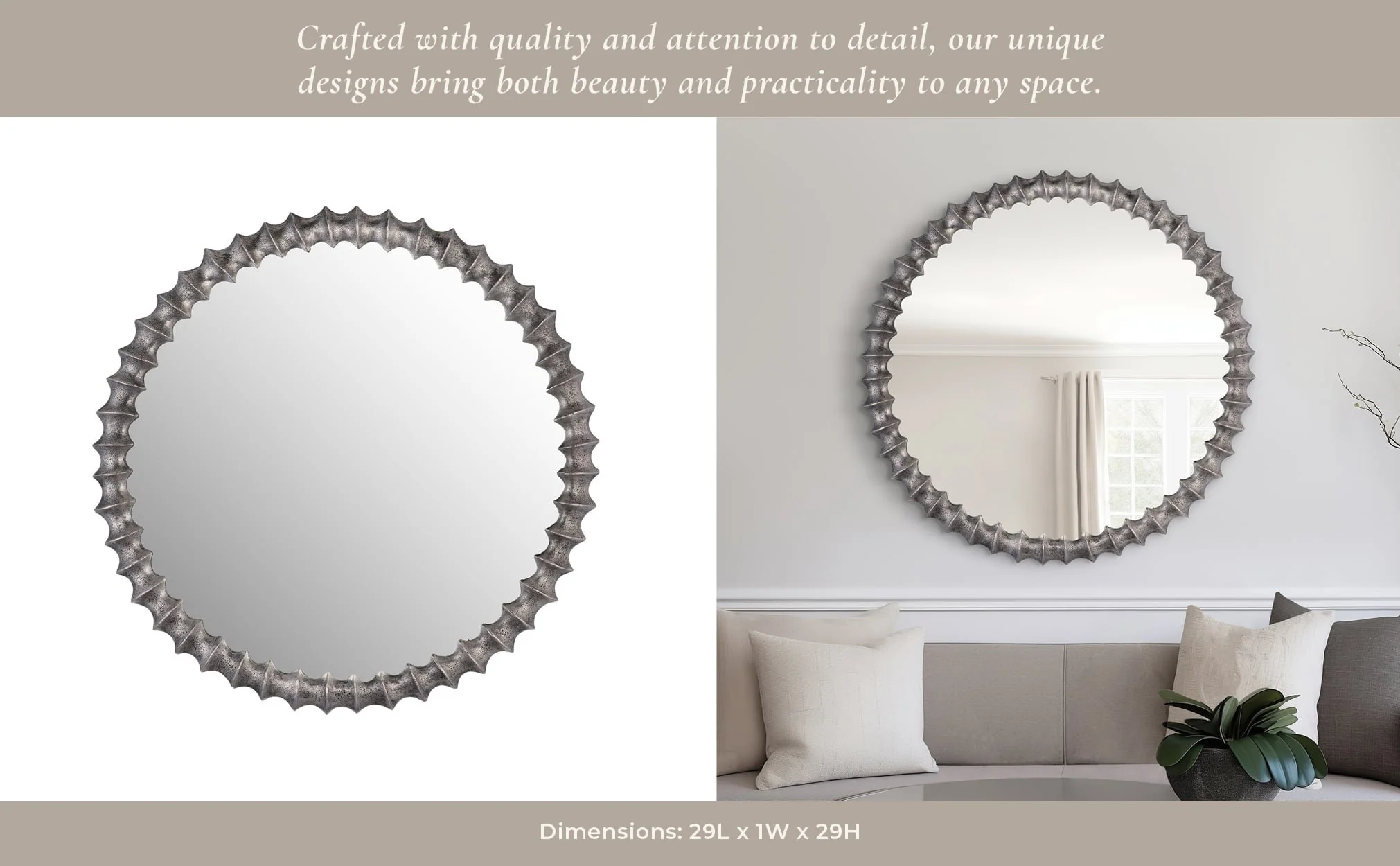 Metal,29",ring Texture Mirror,brushed Nickel - Image 9