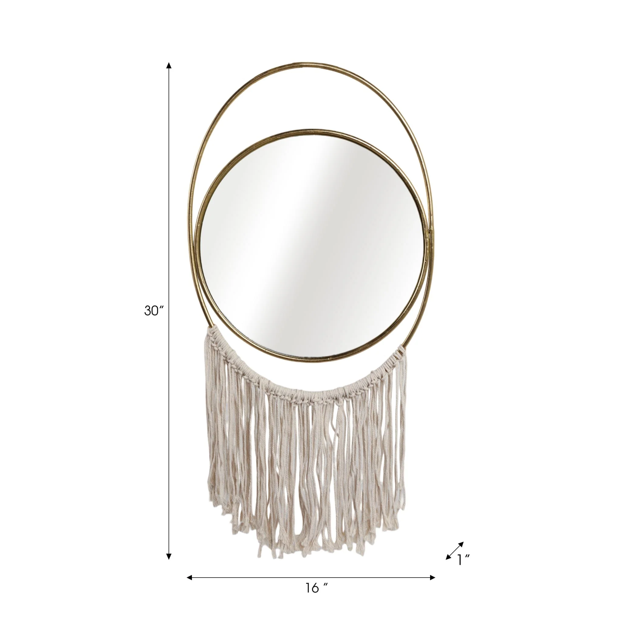 Metal, 30" Mirrored Wall Deco, Gold/natural - Image 7