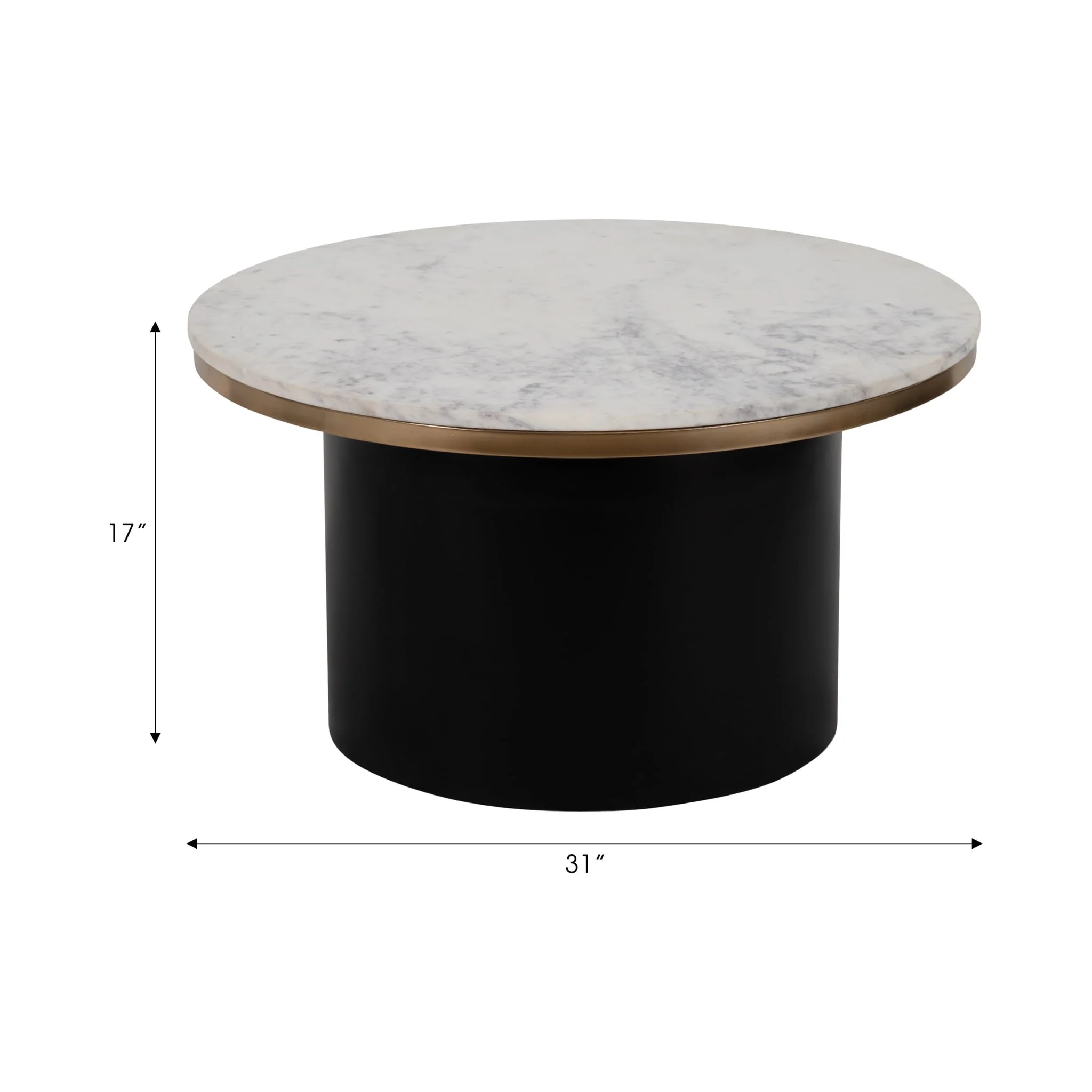 Metal, 31" Cylinder Coffee Table, Black - Image 7