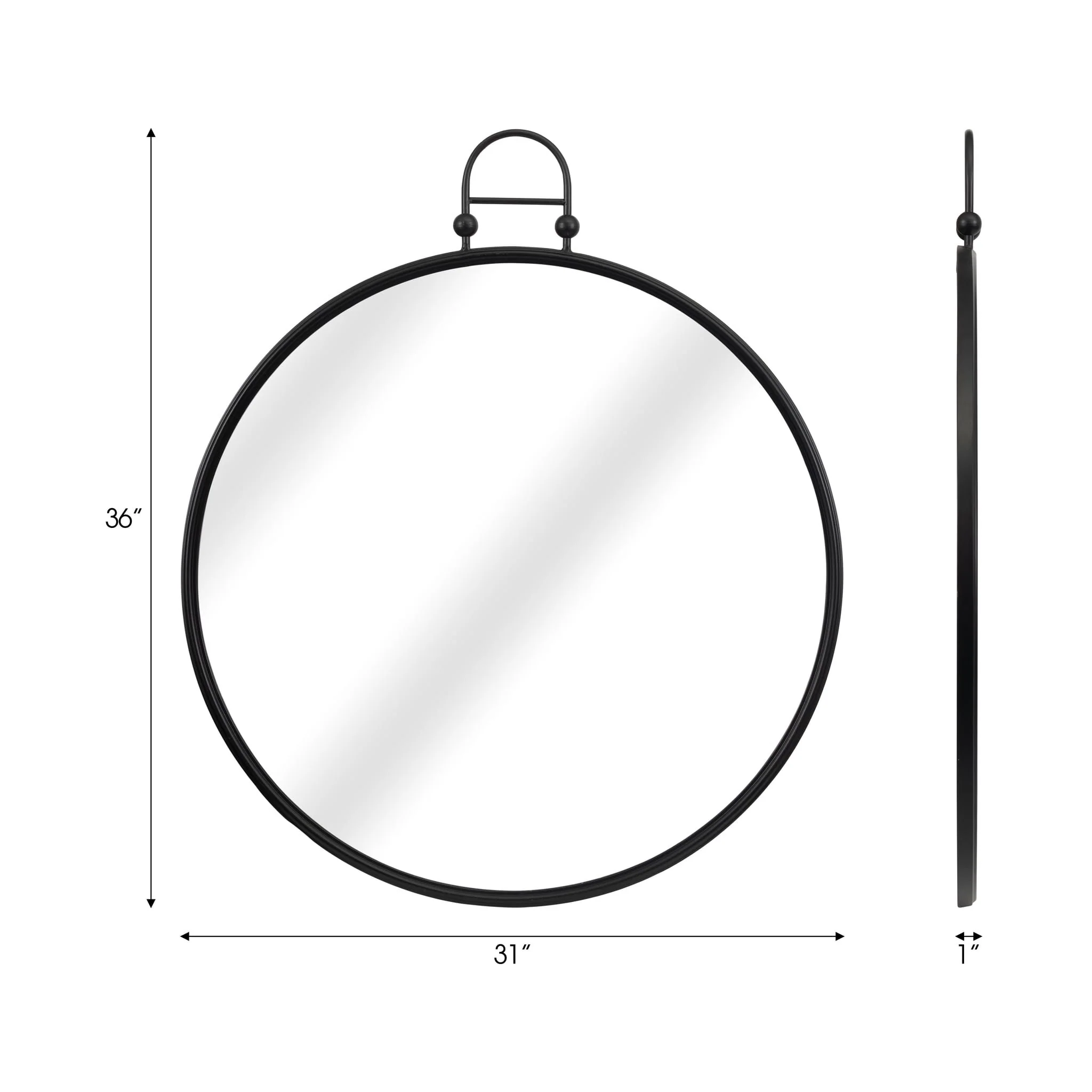 Metal, 31" Mirror Metal Hoop, Black Wb - Image 7