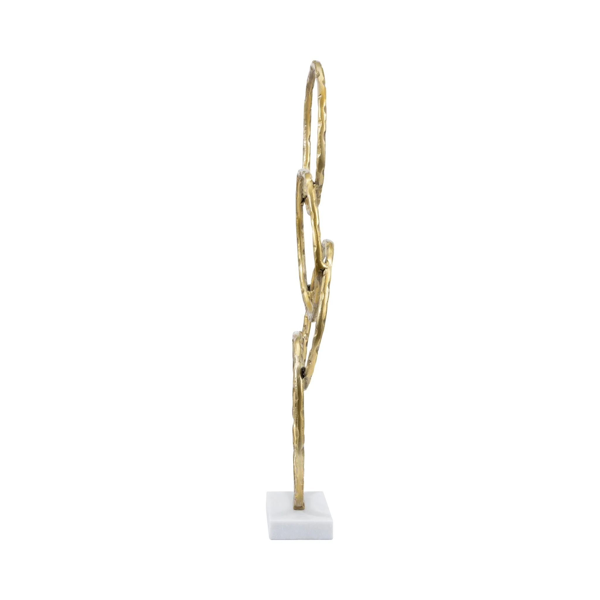 Metal, 31" Multiple Ring With Marble Base, Gold - Image 3