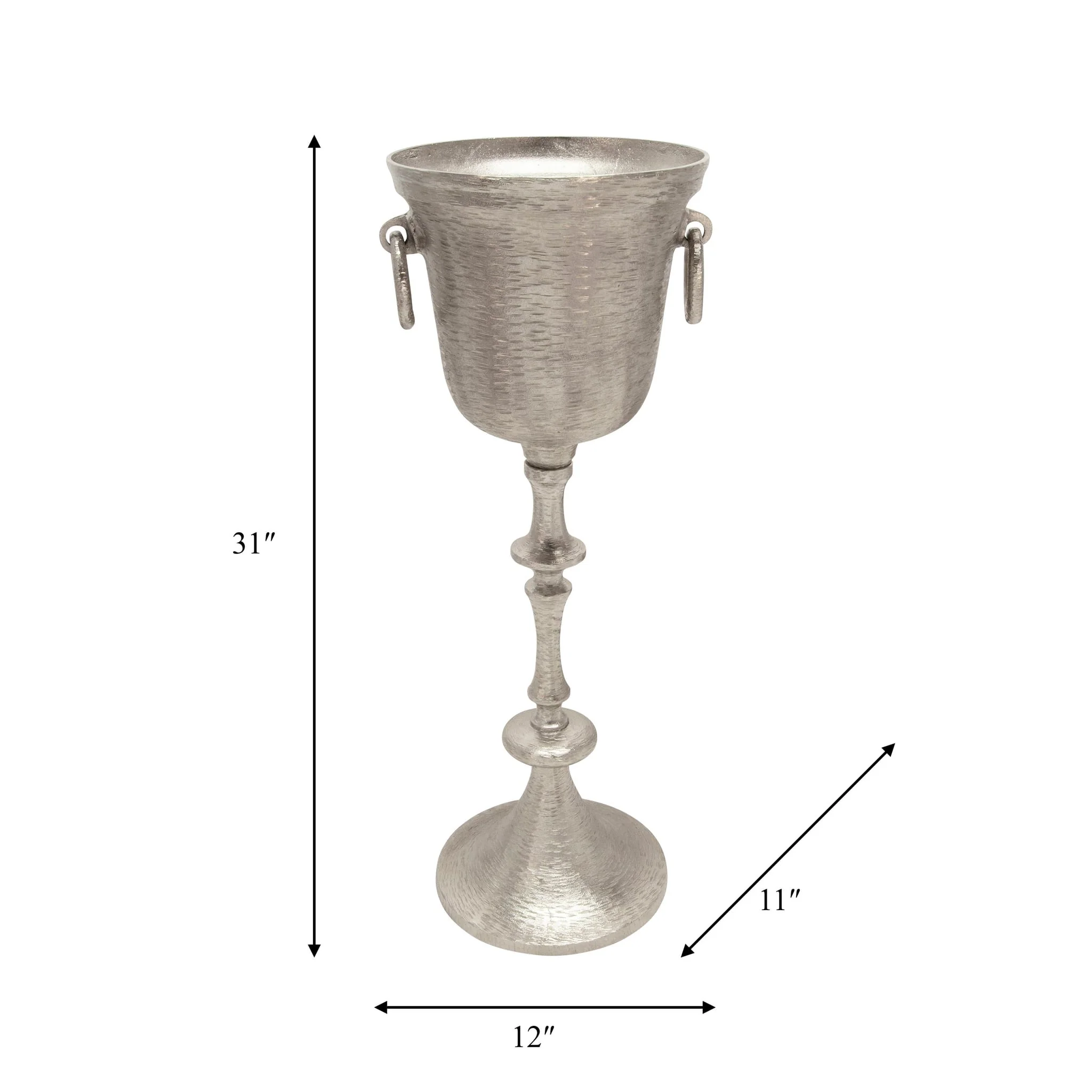 Metal 31" Wine Cooler, Silver Kd - Image 2
