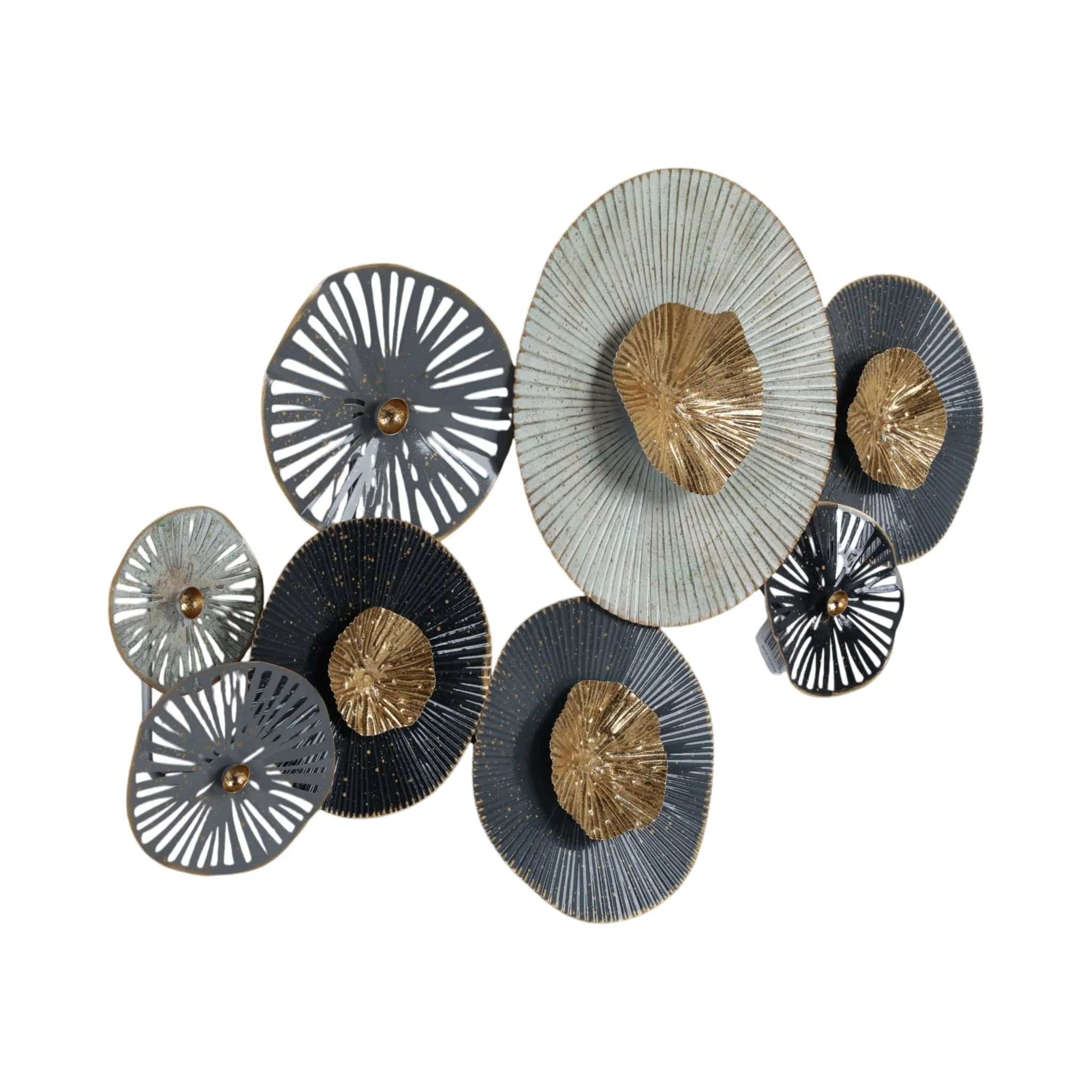 Metal 35" 2-dimensional Lily Pads, Gray Wb - Image 2