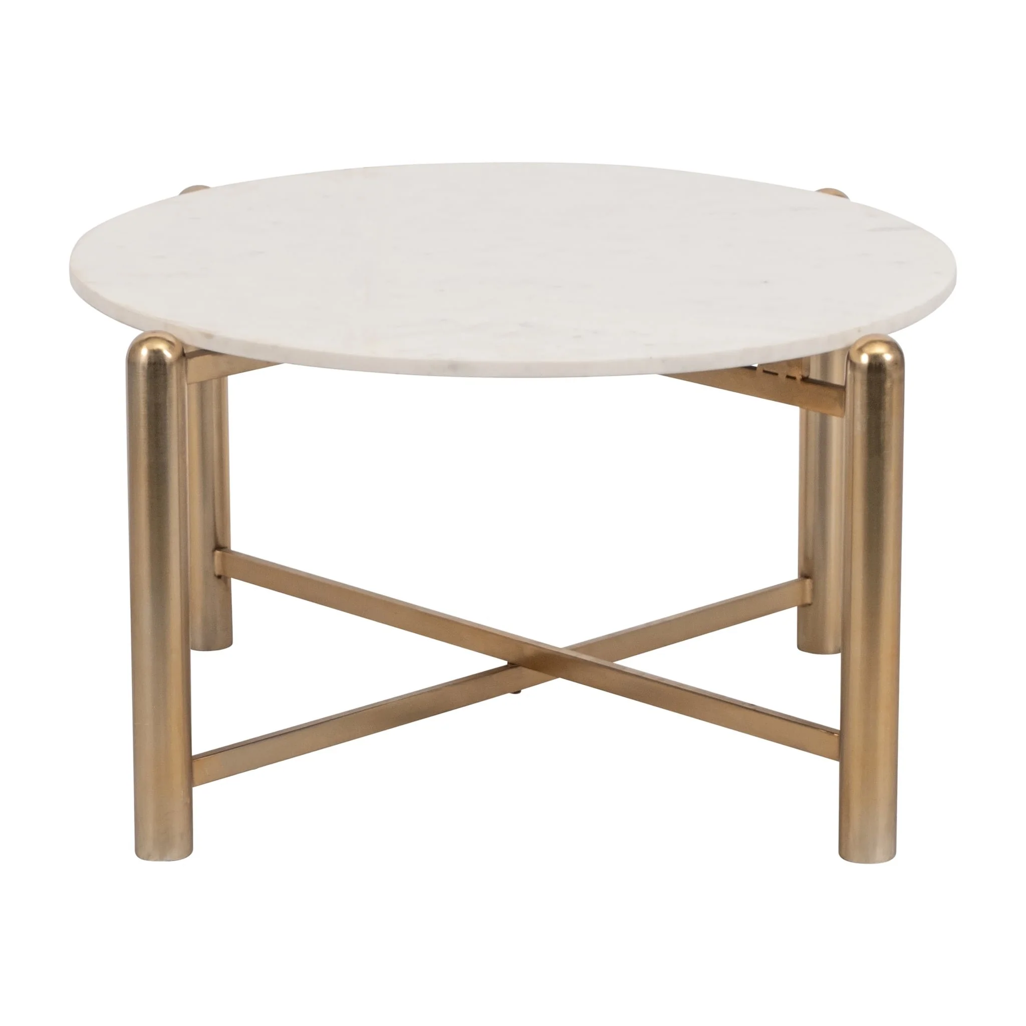 Metal, 35" Coffee Table, Gold/white - Image 3