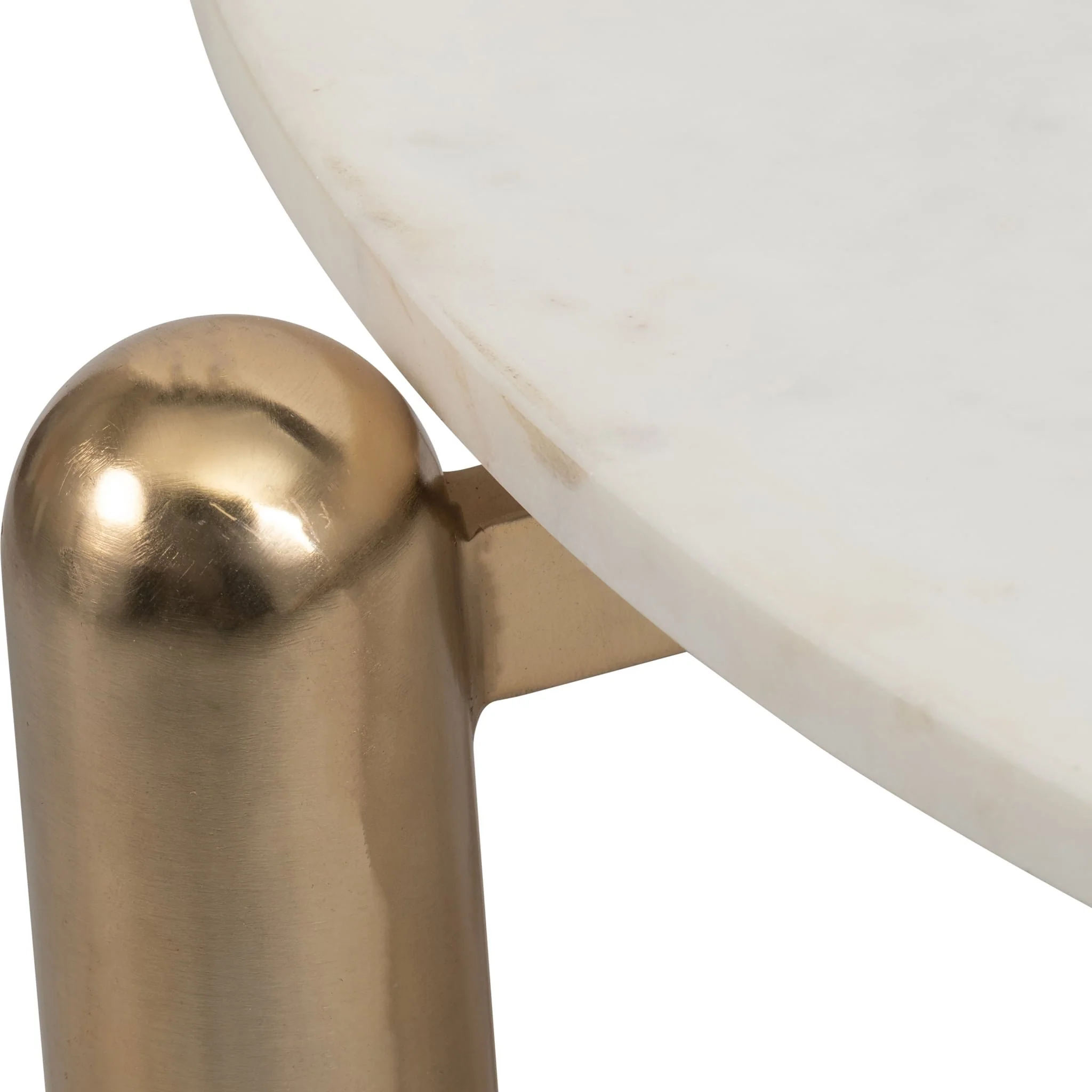 Metal, 35" Coffee Table, Gold/white - Image 4