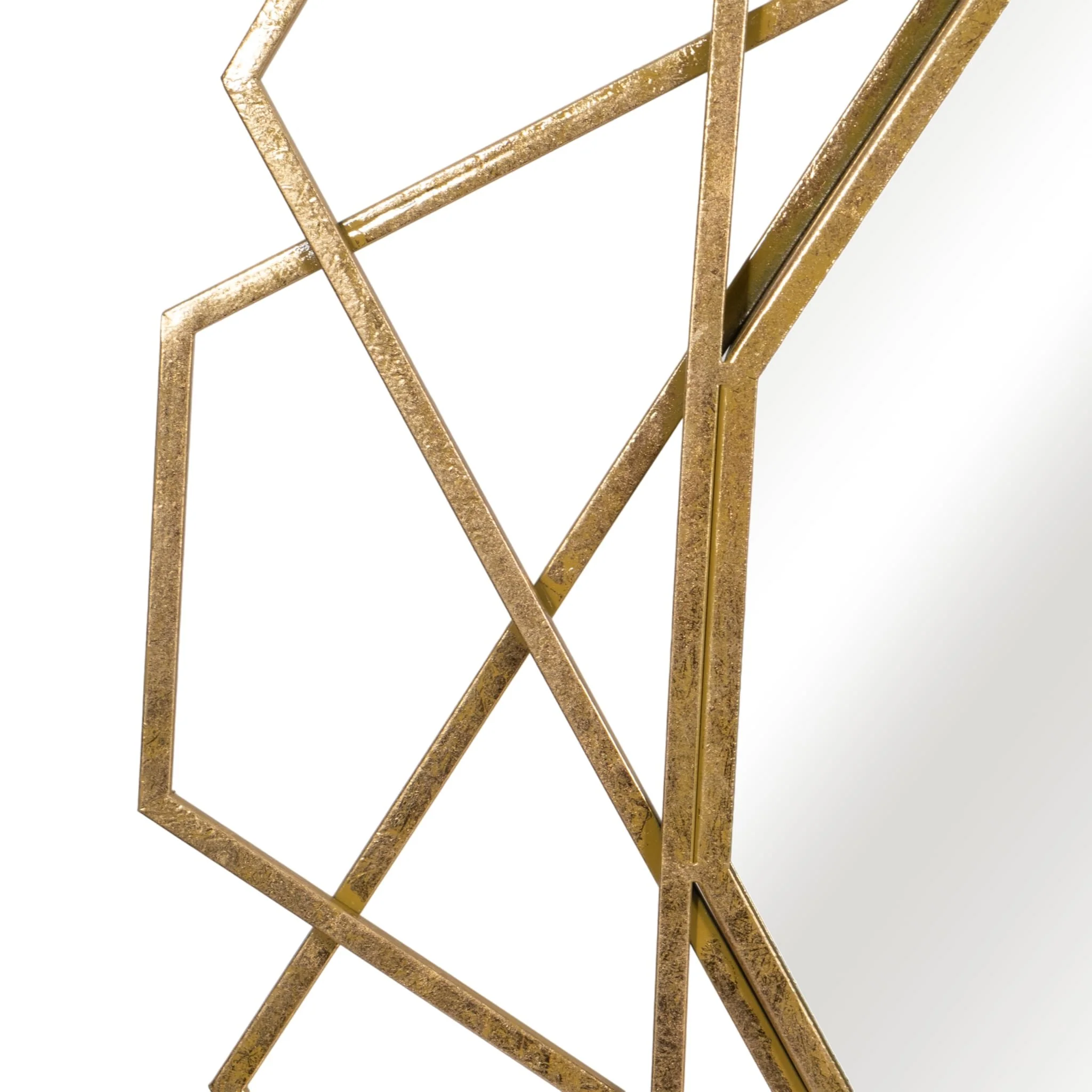 Metal 35" Geometric Mirror, Gold Wb - Image 5