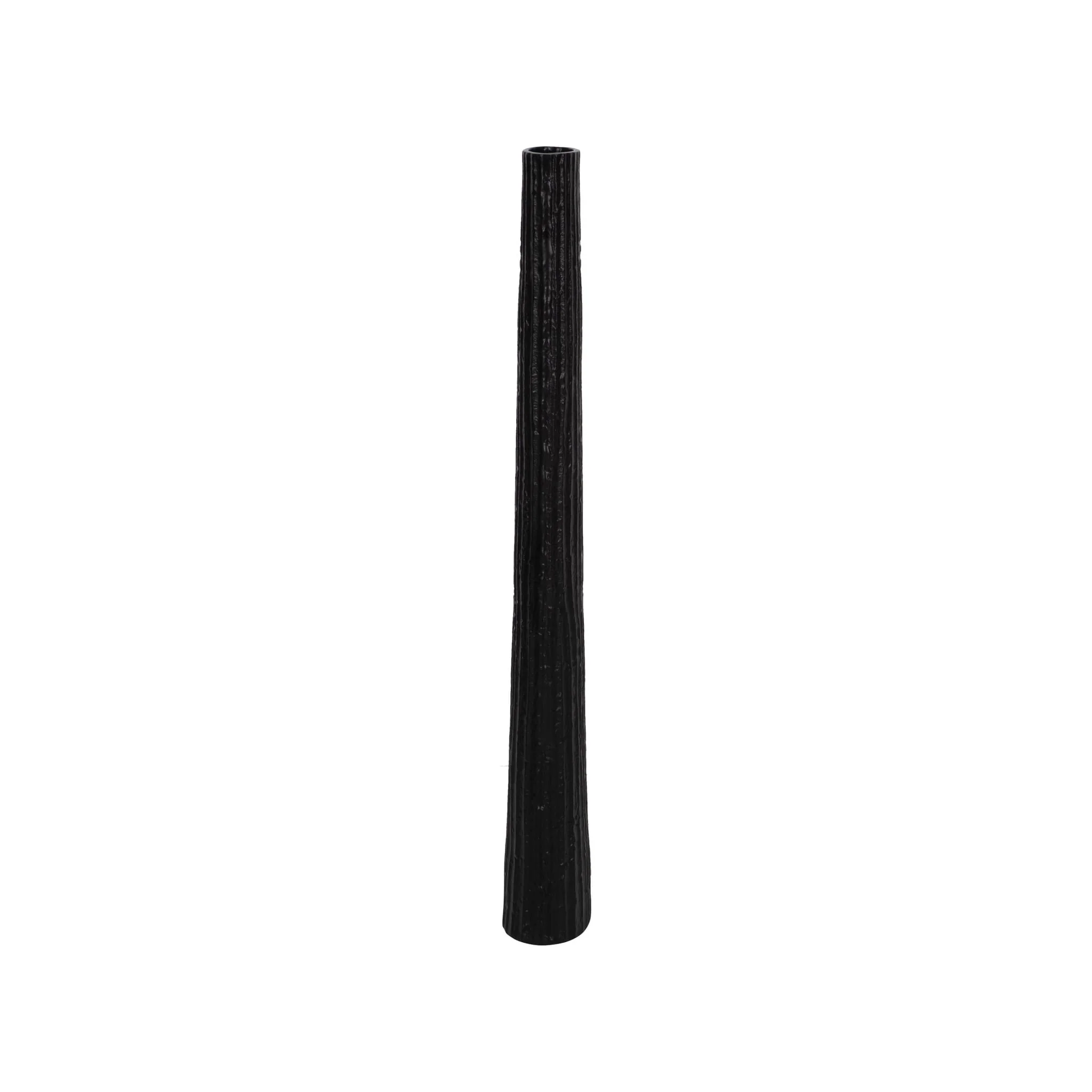 Metal, 35" Ribbed Floor Vase, Black - Image 4
