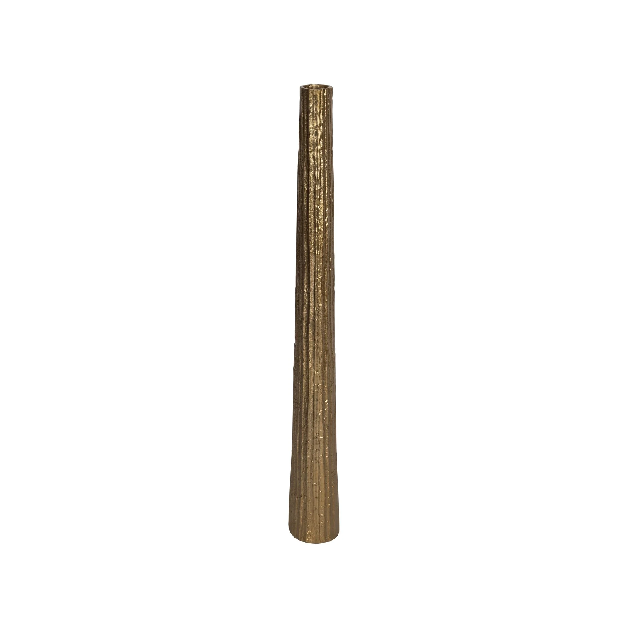 Metal, 35" Ribbed Floor Vase, Gold - Image 4