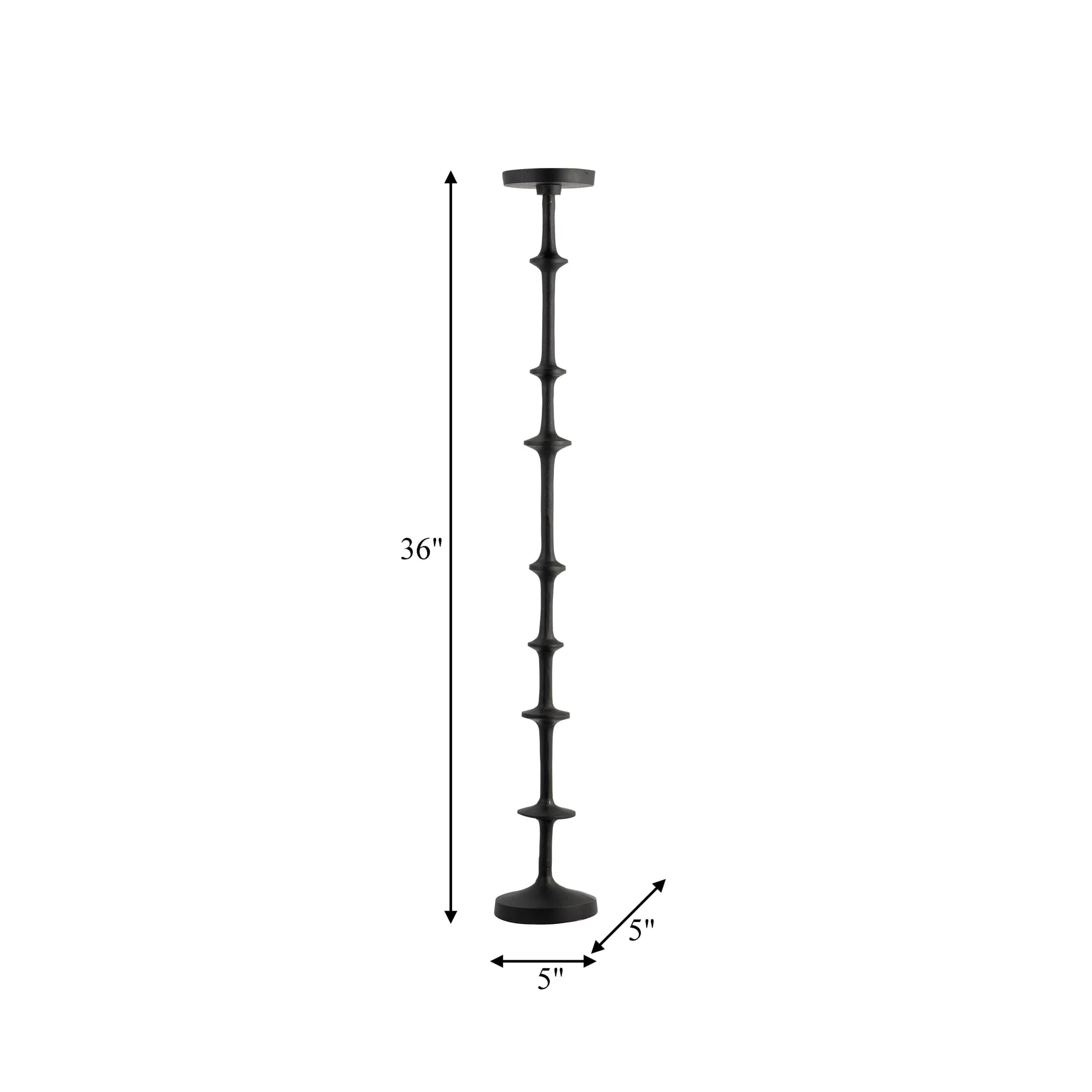 Metal, 36" Abacus Floor Pillar Candleholder, Black - Image 8