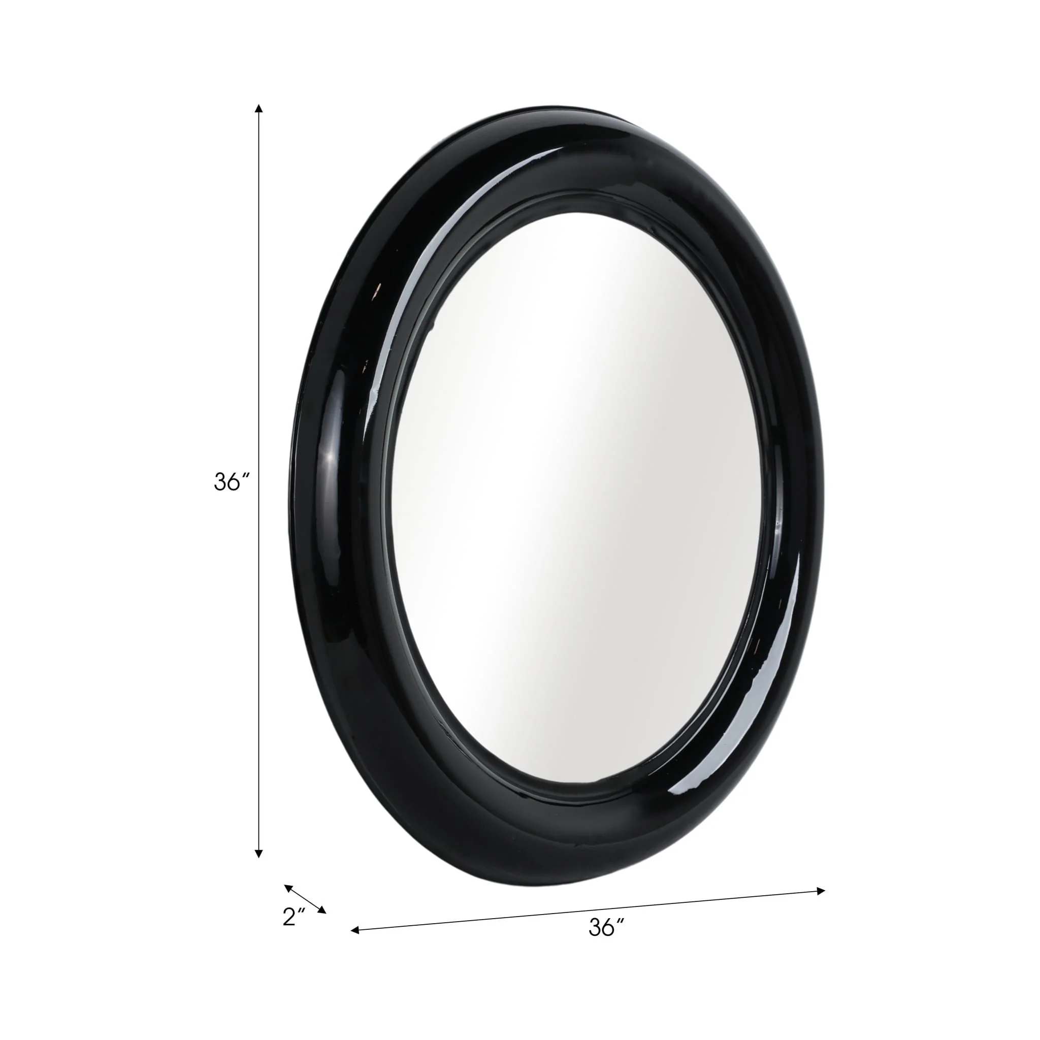 Metal 36" Round Mirror, Black - Image 7