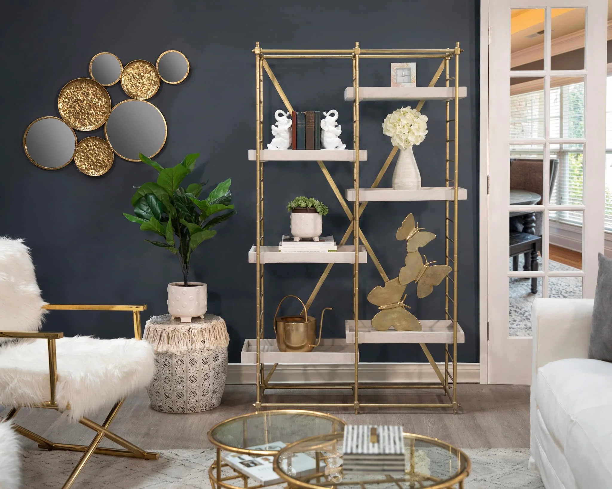 Metal 39" Mirrored Wall Decor,gold, Wb - Image 10