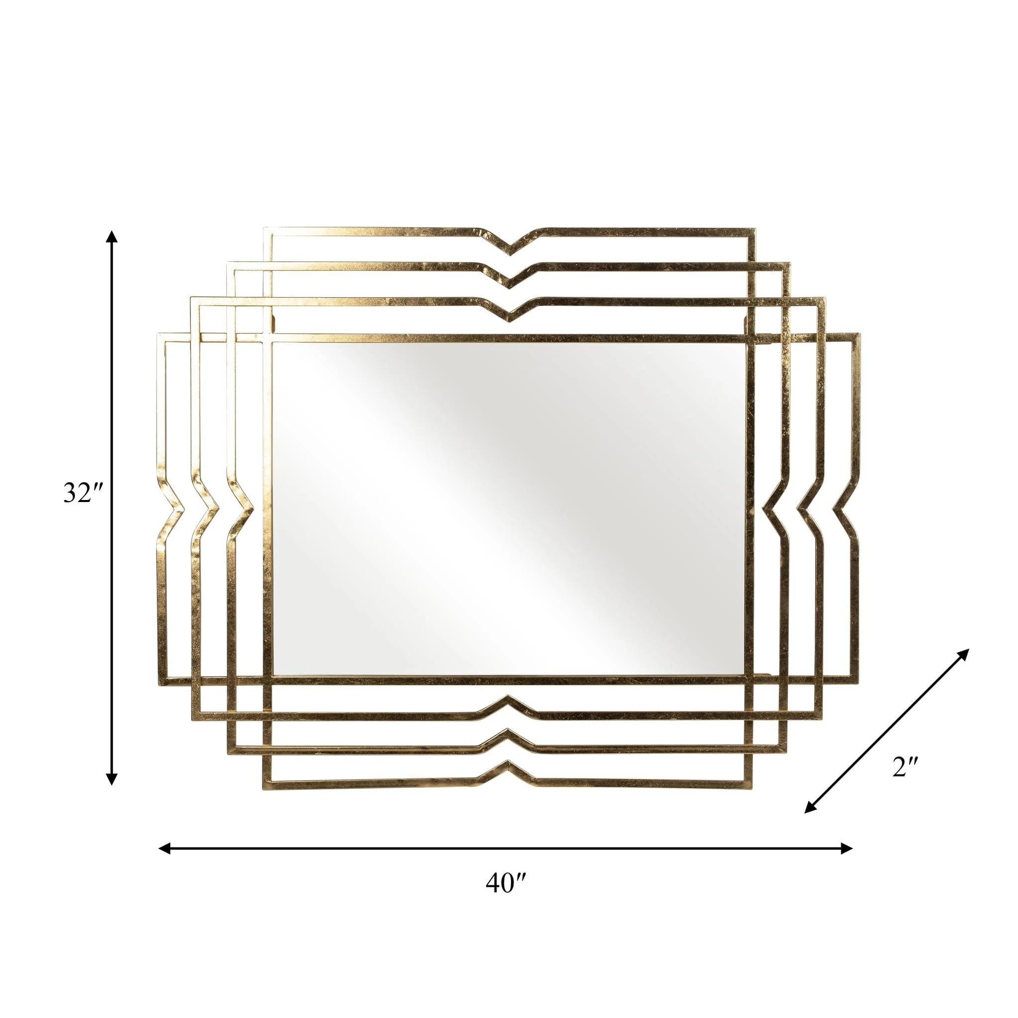 Metal 39" Rectangular Mirror,gold - Image 6
