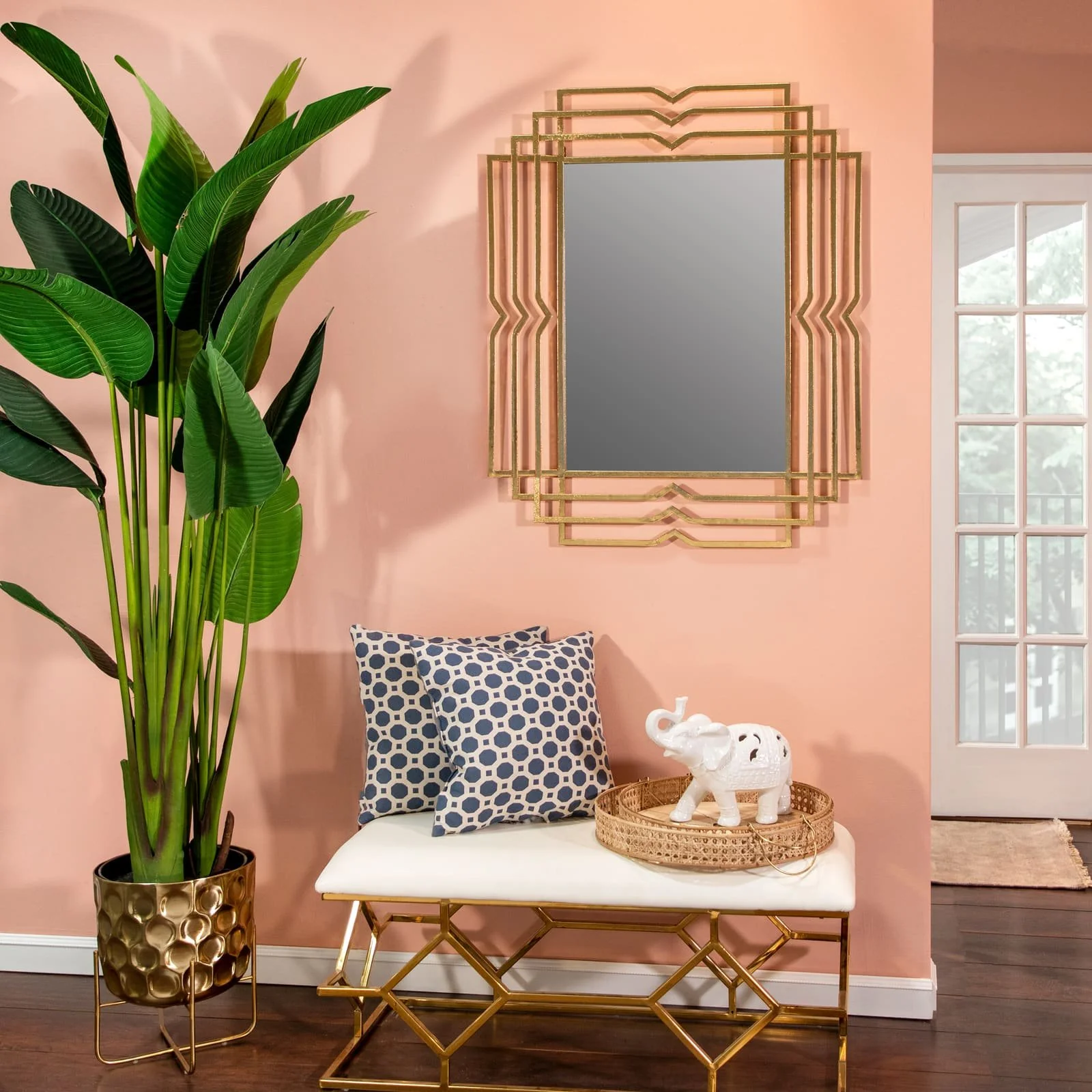 Metal 39" Rectangular Mirror,gold - Image 8