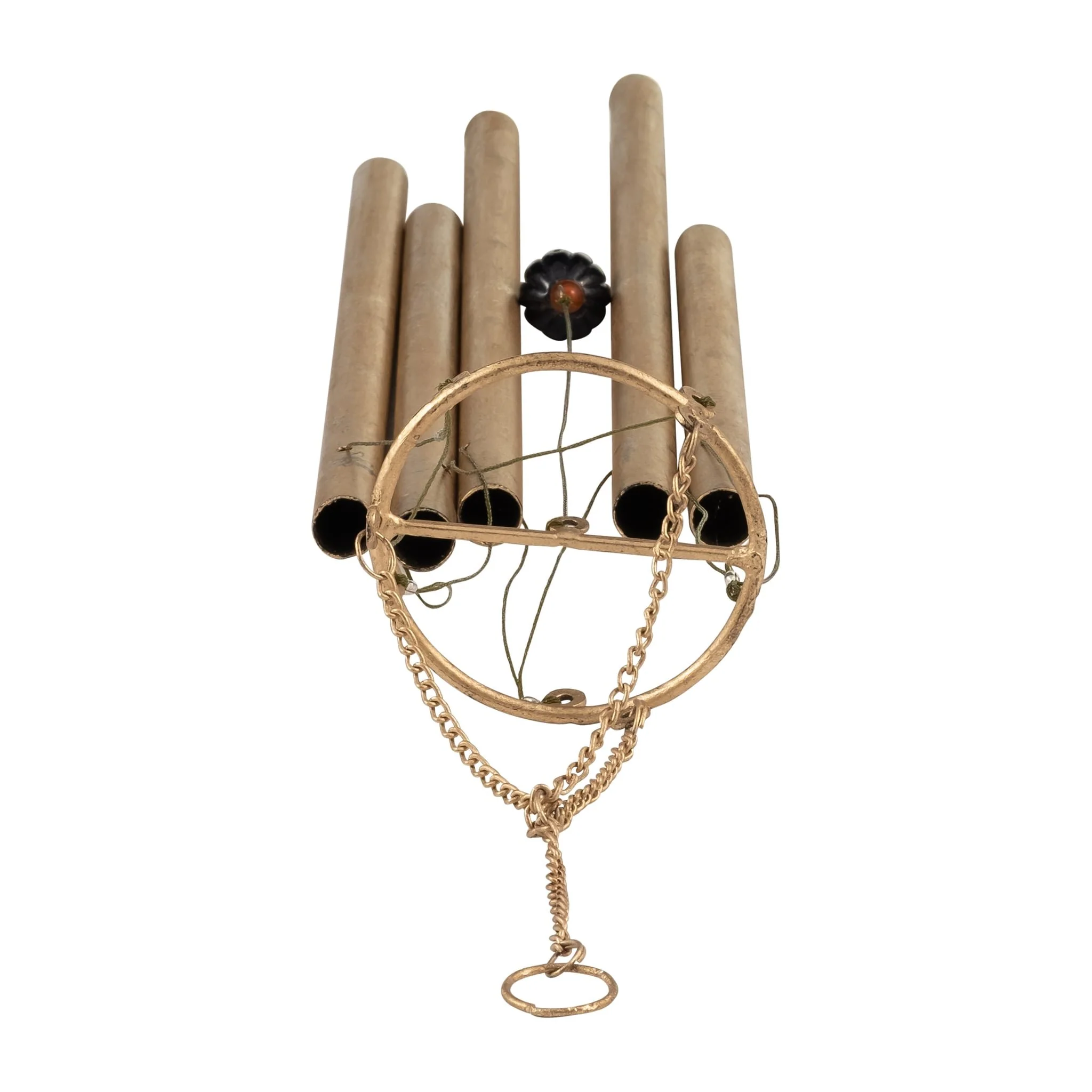 Metal, 43" 5-pipes Windchime, Antique Gold - Image 7
