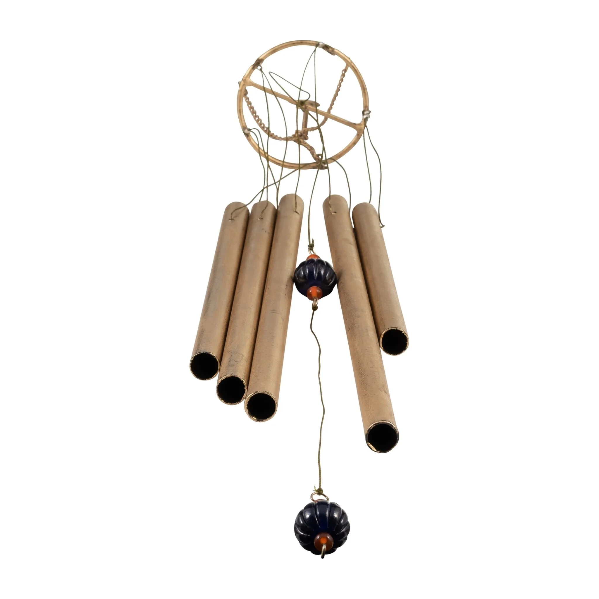 Metal, 43" 5-pipes Windchime, Antique Gold - Image 8