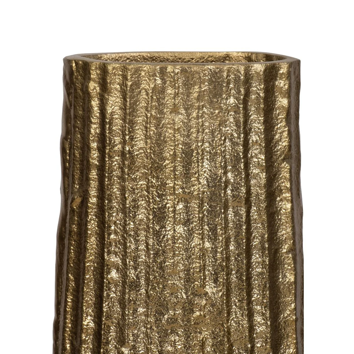 Metal, 48" Ribbed Floor Vase, Gold - Image 5