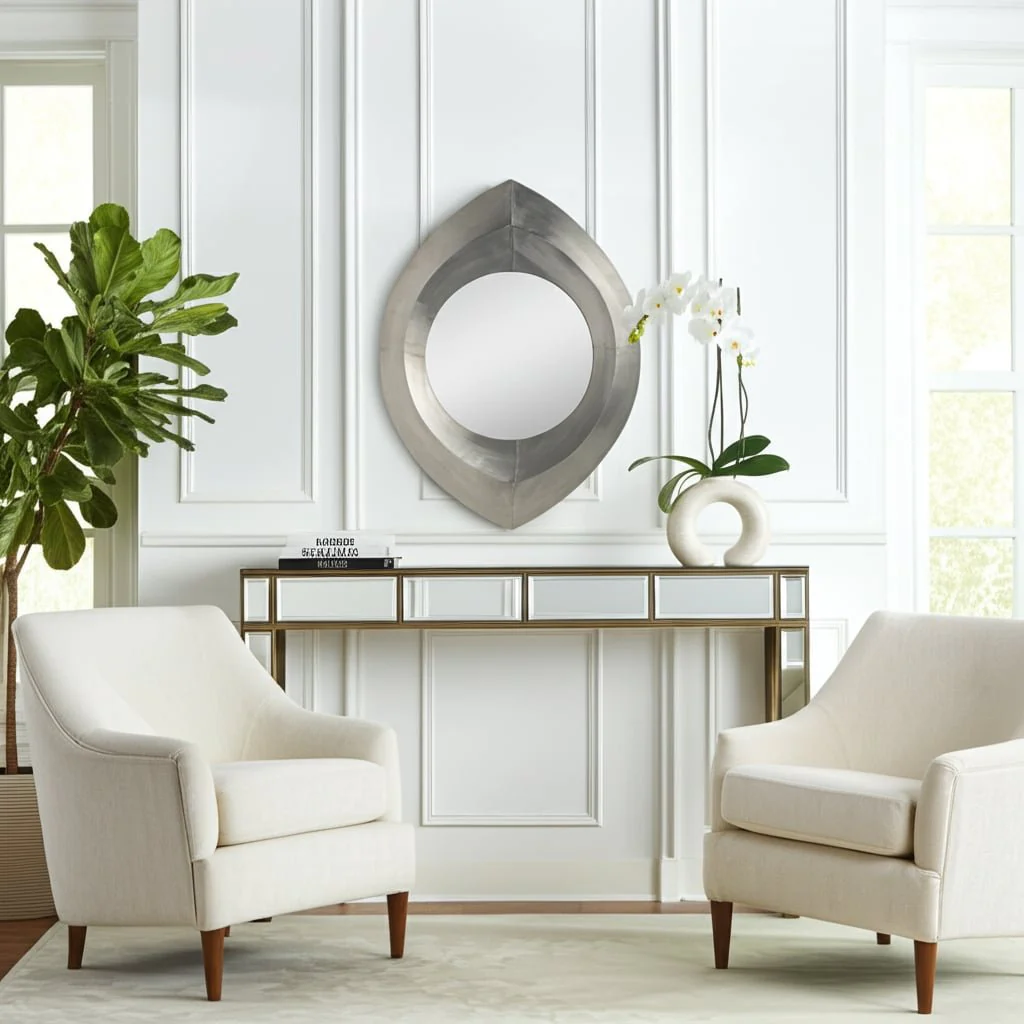 Metal, 48" Tear Drop Mirror, Champagne - Image 11