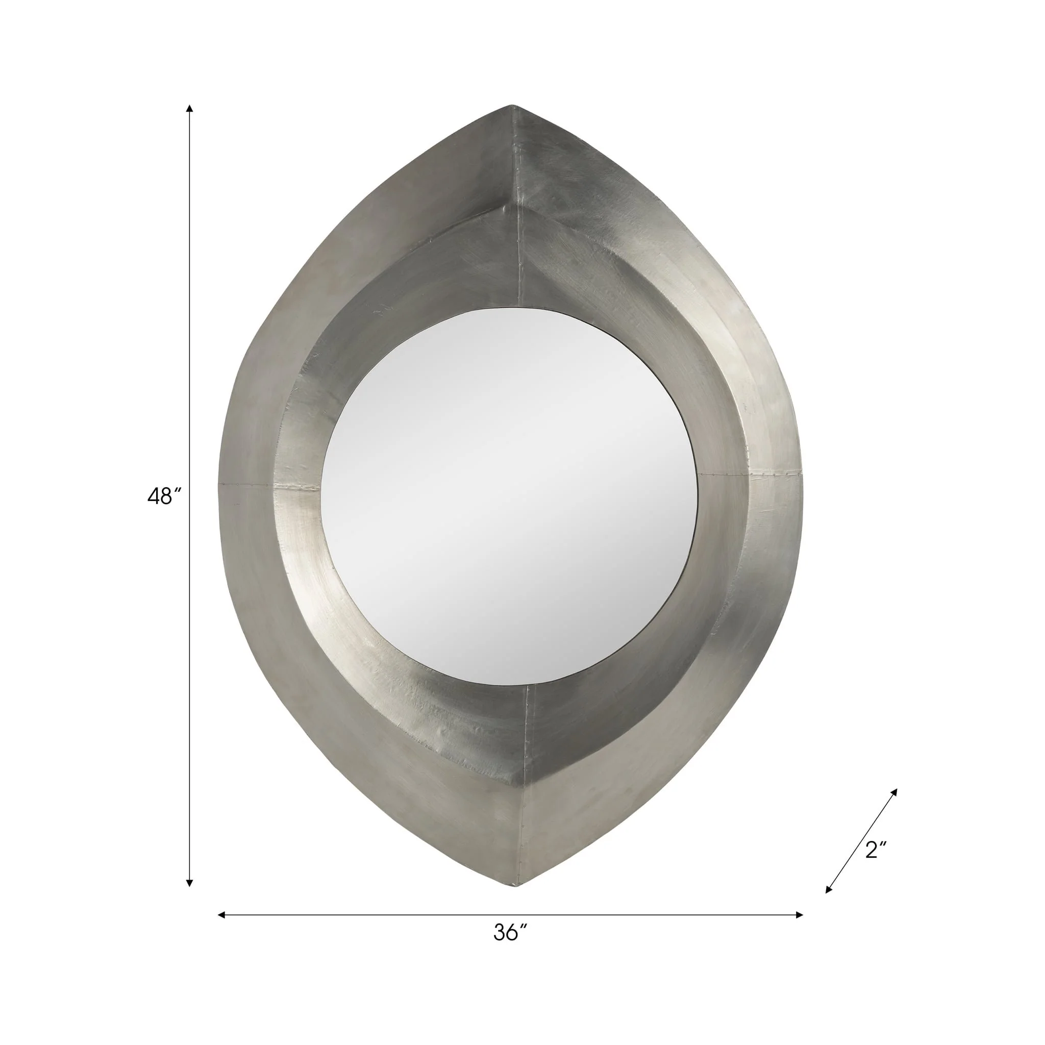 Metal, 48" Tear Drop Mirror, Champagne - Image 7