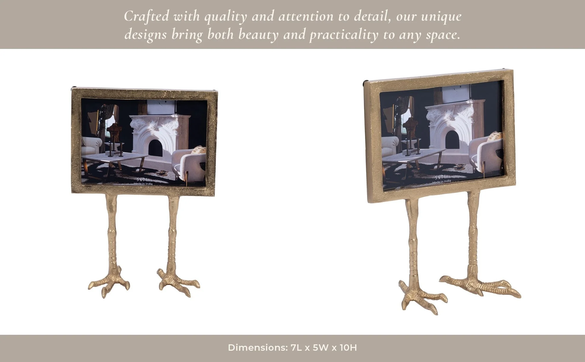 Metal, 5x7 Bird Feet Photo Frame, Gold - Image 11