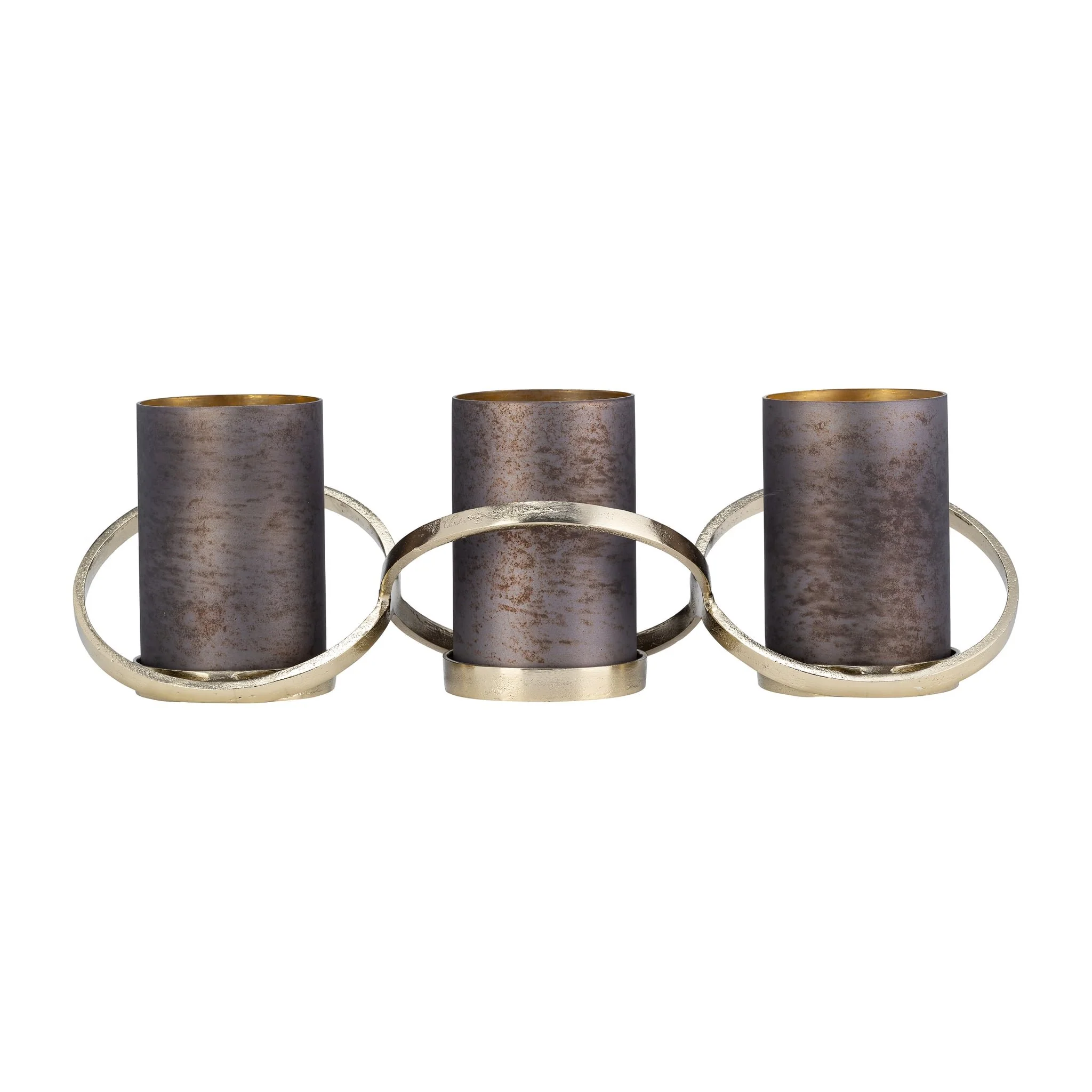 Metal,6",abstract Ring Candle Holder,gold - Image 4