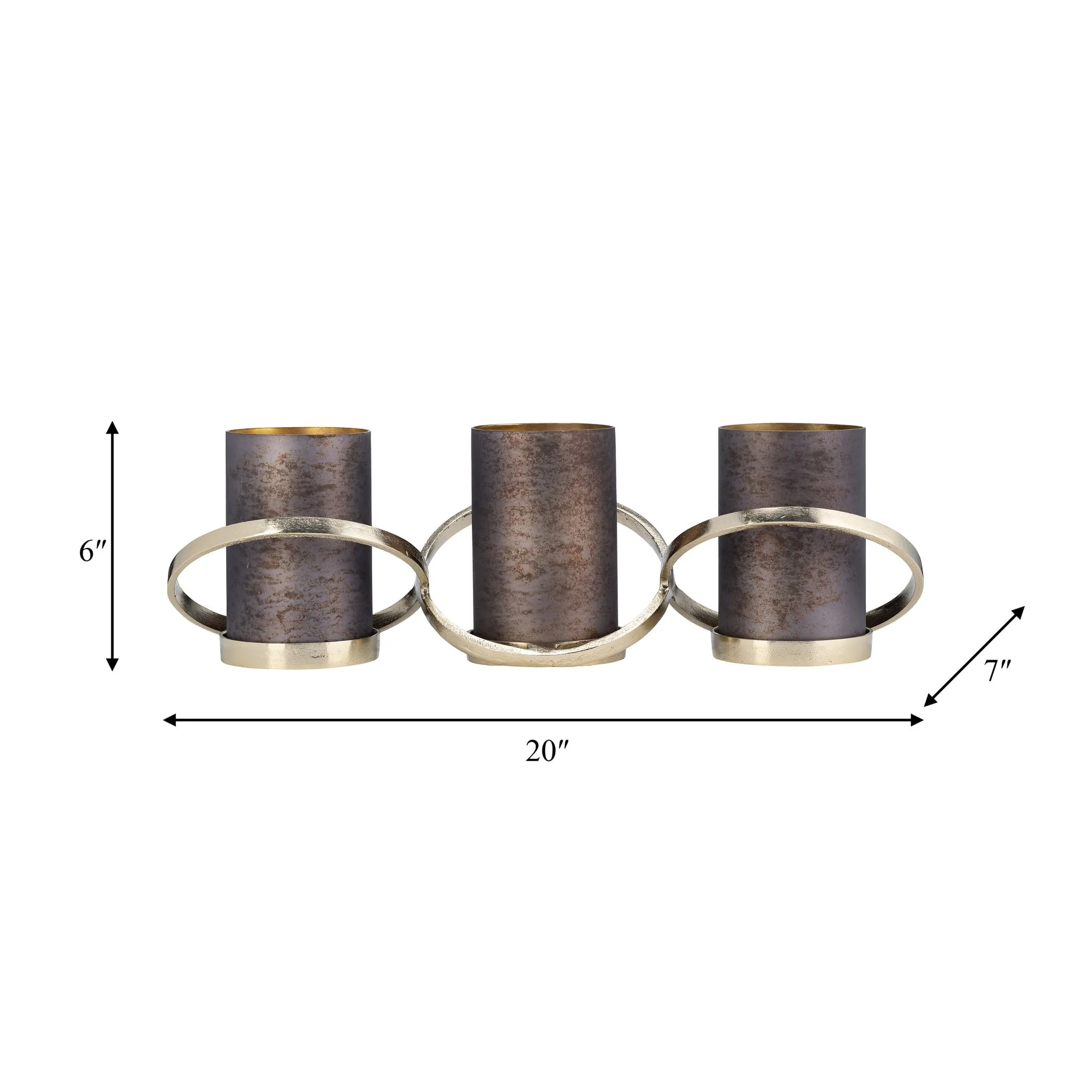 Metal,6",abstract Ring Candle Holder,gold - Image 9