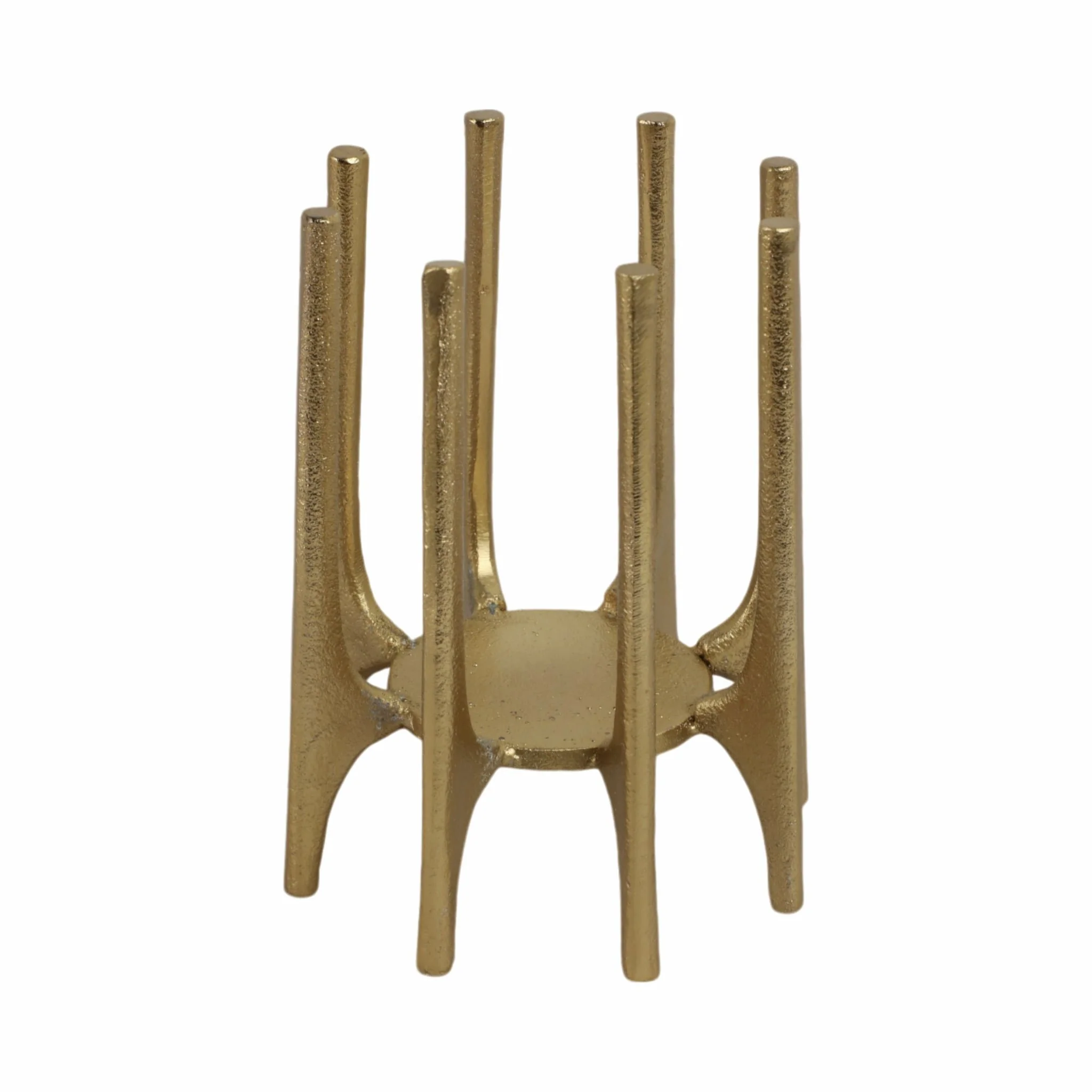 Metal, 6" Candleholder With Spike Legs, Gold - Image 3