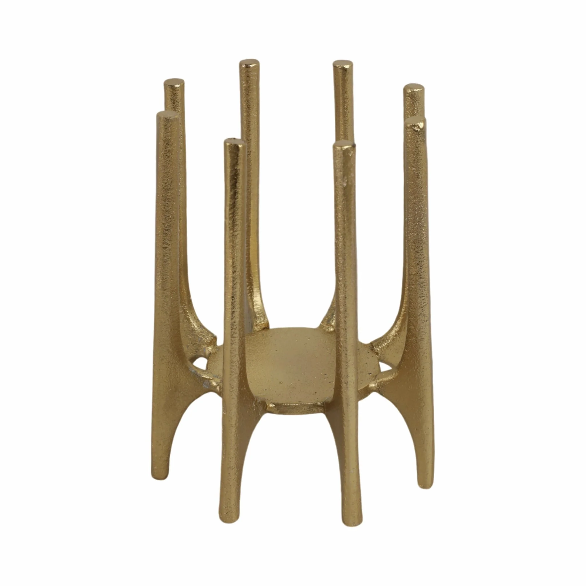 Metal, 6" Candleholder With Spike Legs, Gold - Image 4