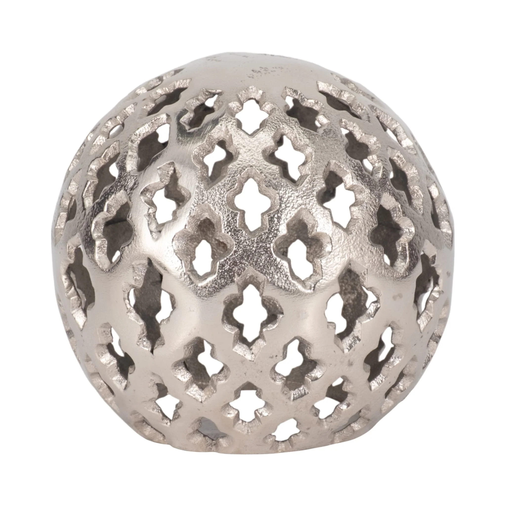 Metal, 6" Cut-out Orb, Silver - Image 2