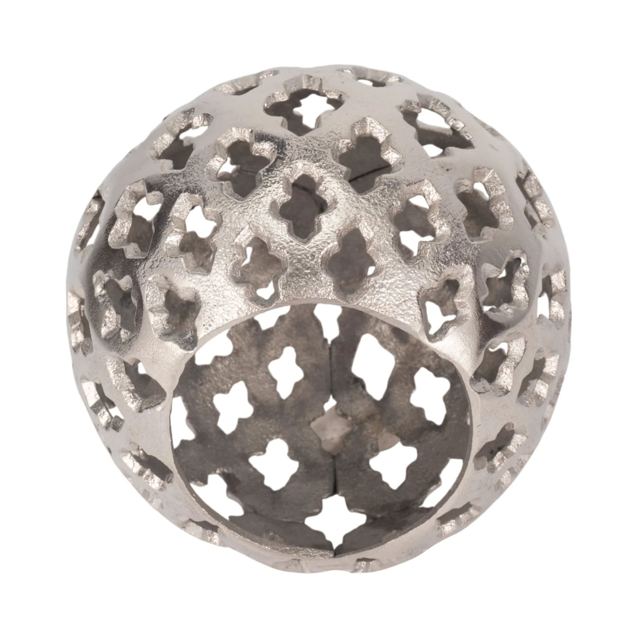 Metal, 6" Cut-out Orb, Silver - Image 5