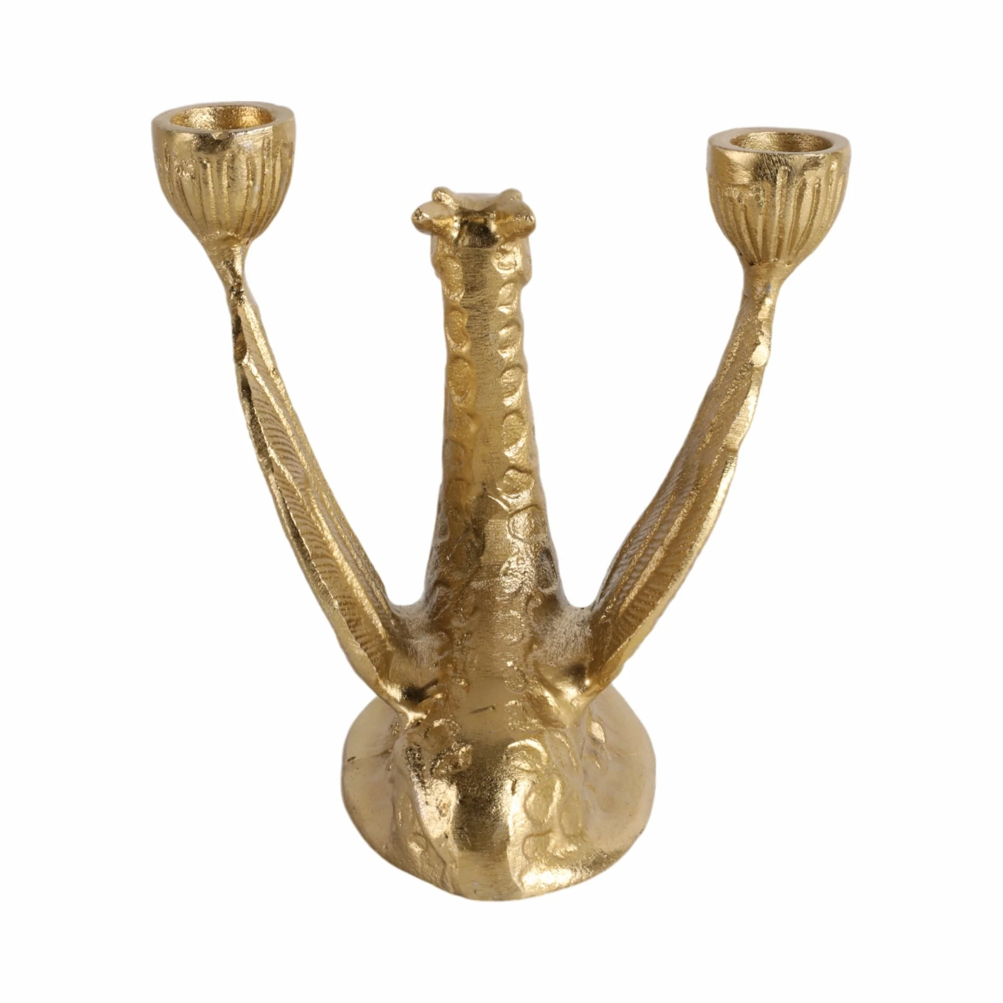 Metal, 6" Giraffe W/ Wings 2 Taper Candle Holder, - Image 5