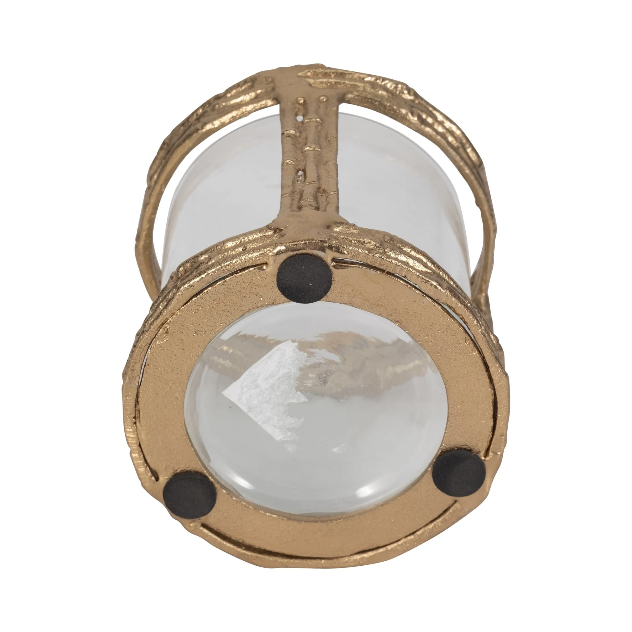 Metal, 6" Hurricane W Glass, Gold - Image 6