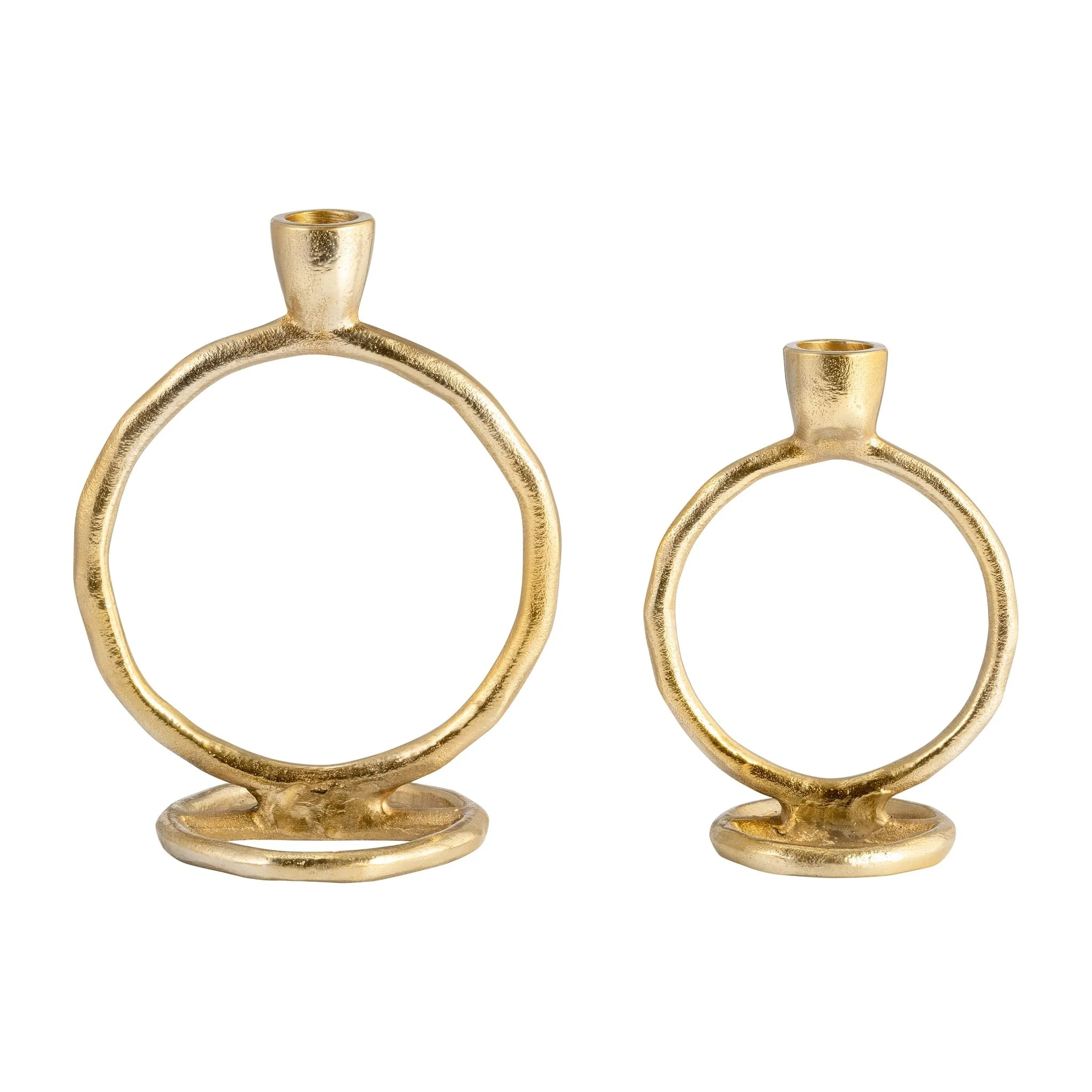 Metal, 6" Round Ring Taper Candleholder, Gold - Image 8