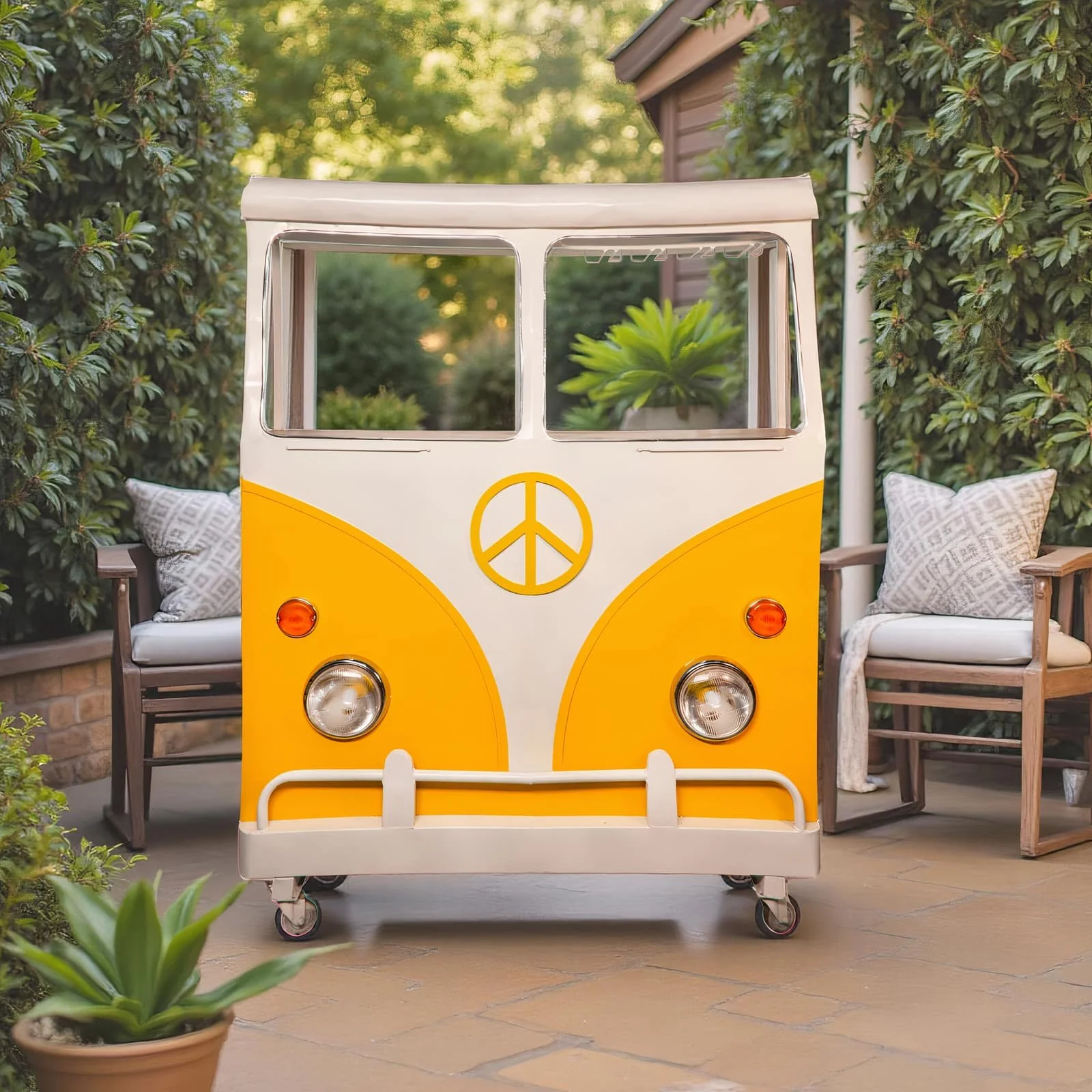 Metal 69"h Bus Kombi Bar, Yellow - Image 8
