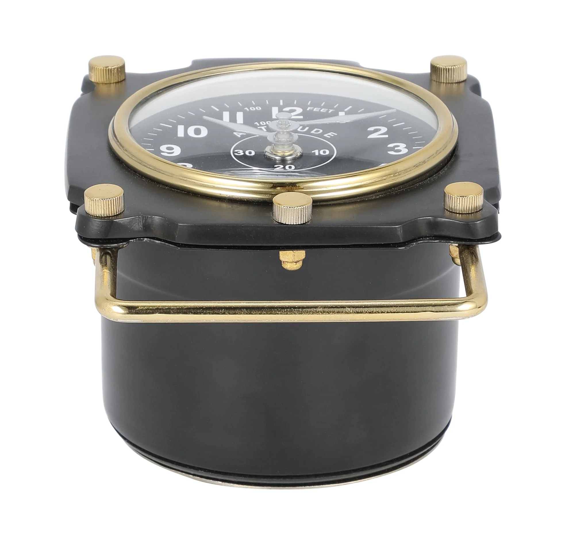 Metal, 6"h Altimeter Table Clock, Black - Image 7