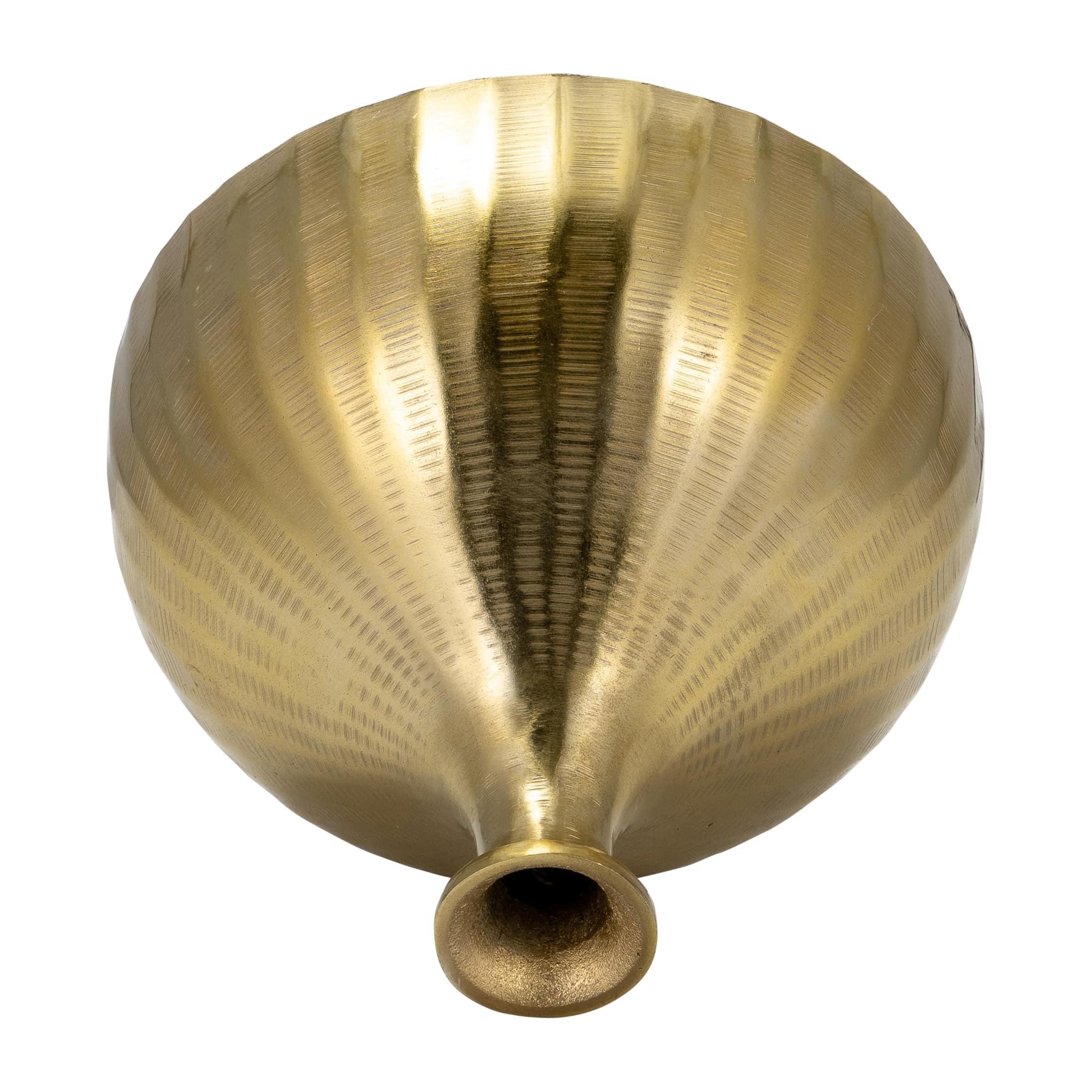 Metal, 7" Bulbous Vase,gold - Image 4