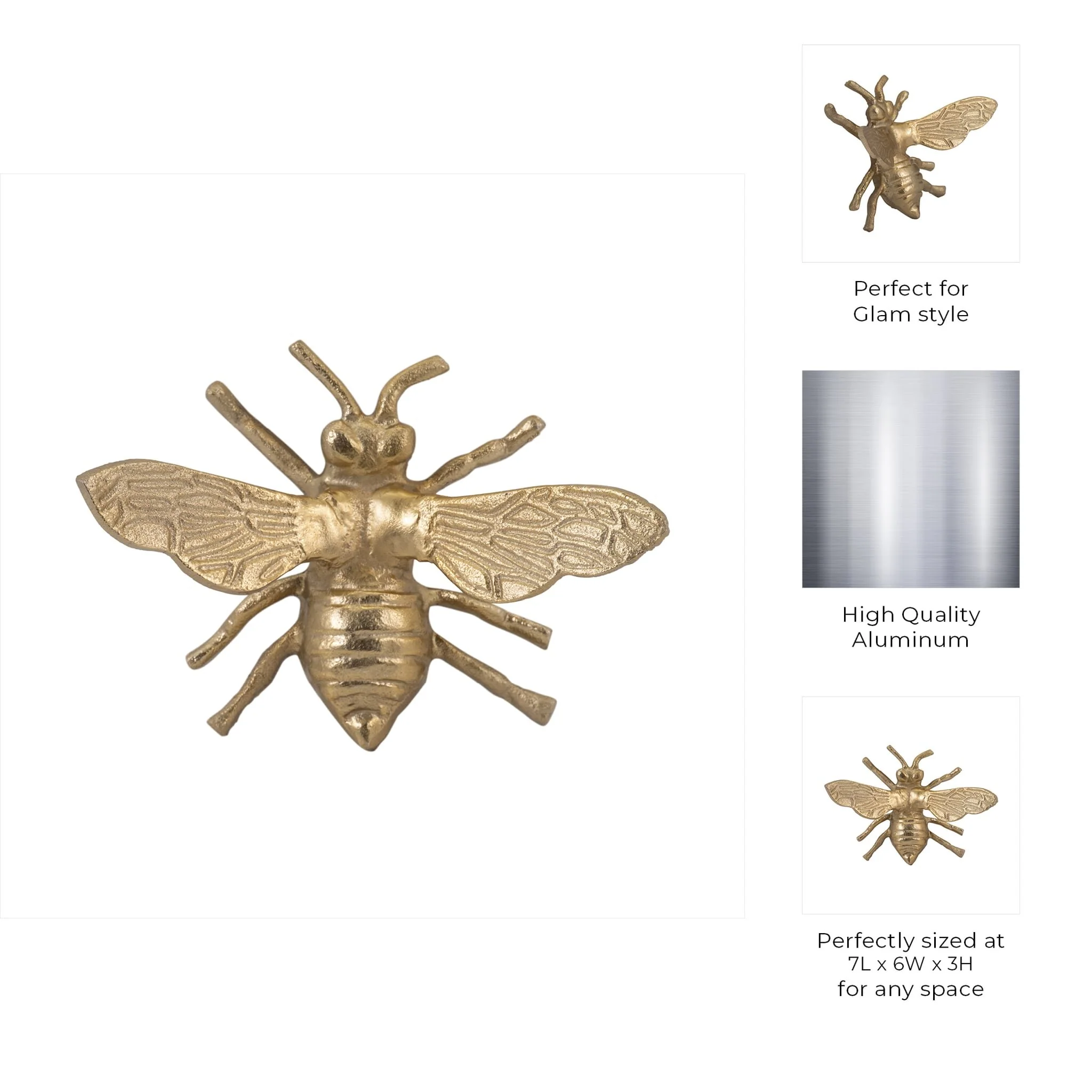 Metal, 7" Busy Bee, Gold - Image 7