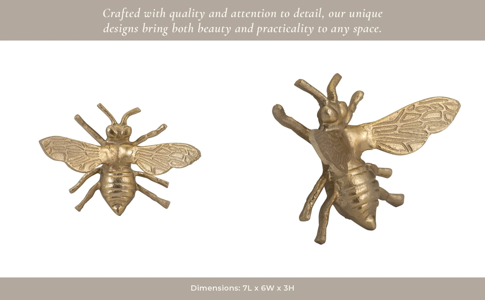 Metal, 7" Busy Bee, Gold - Image 9