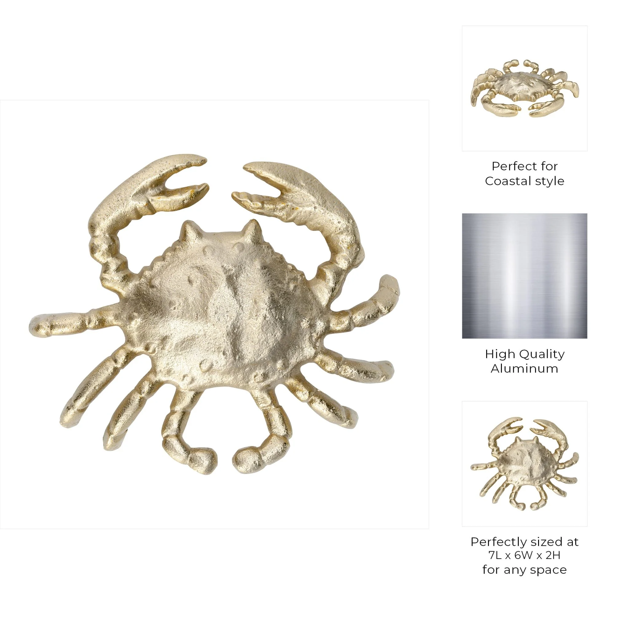 Metal, 7", Crab Deco,champagne - Image 8