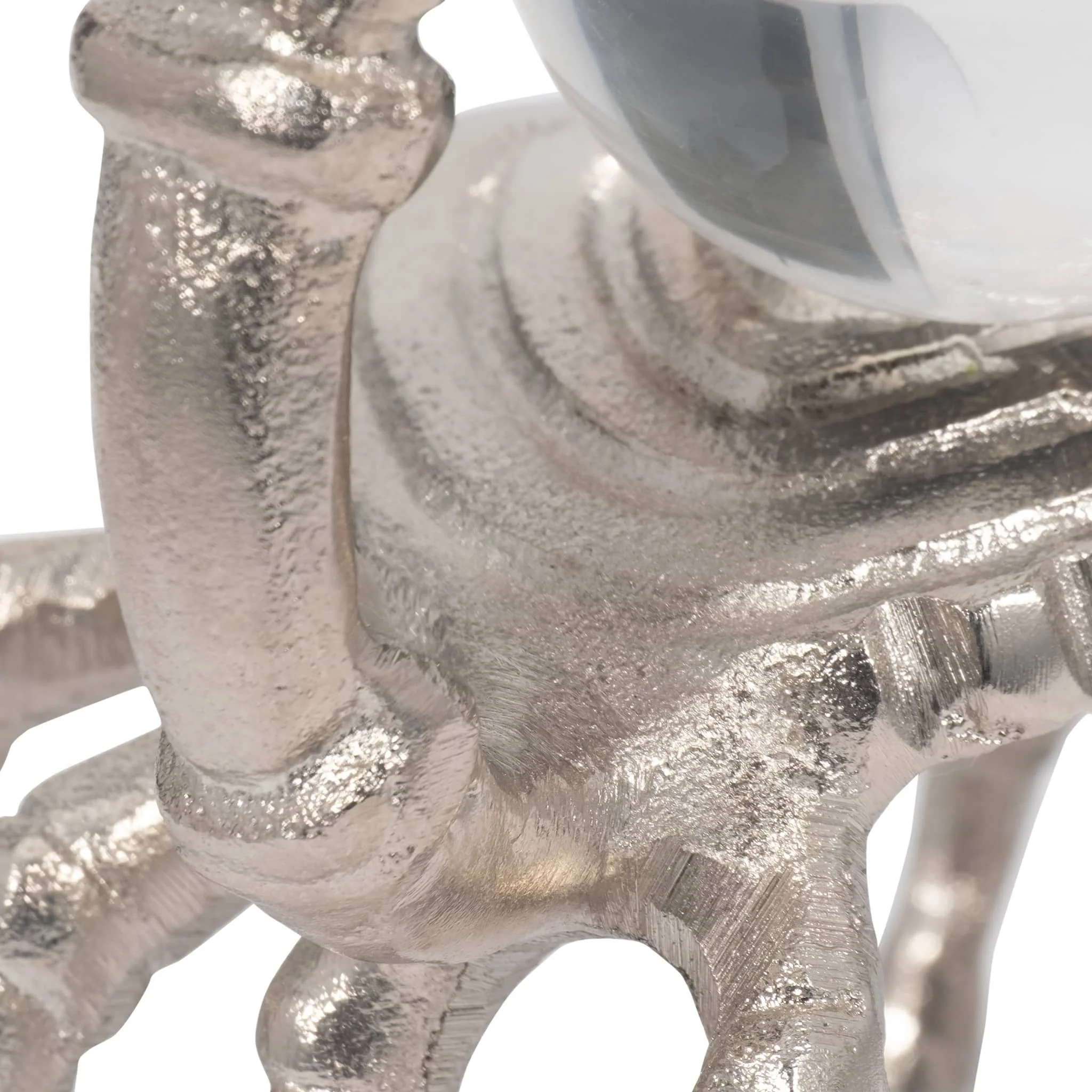 Metal, 7" Dancing Crab W/ Acrylic Ball, Silver - Image 5