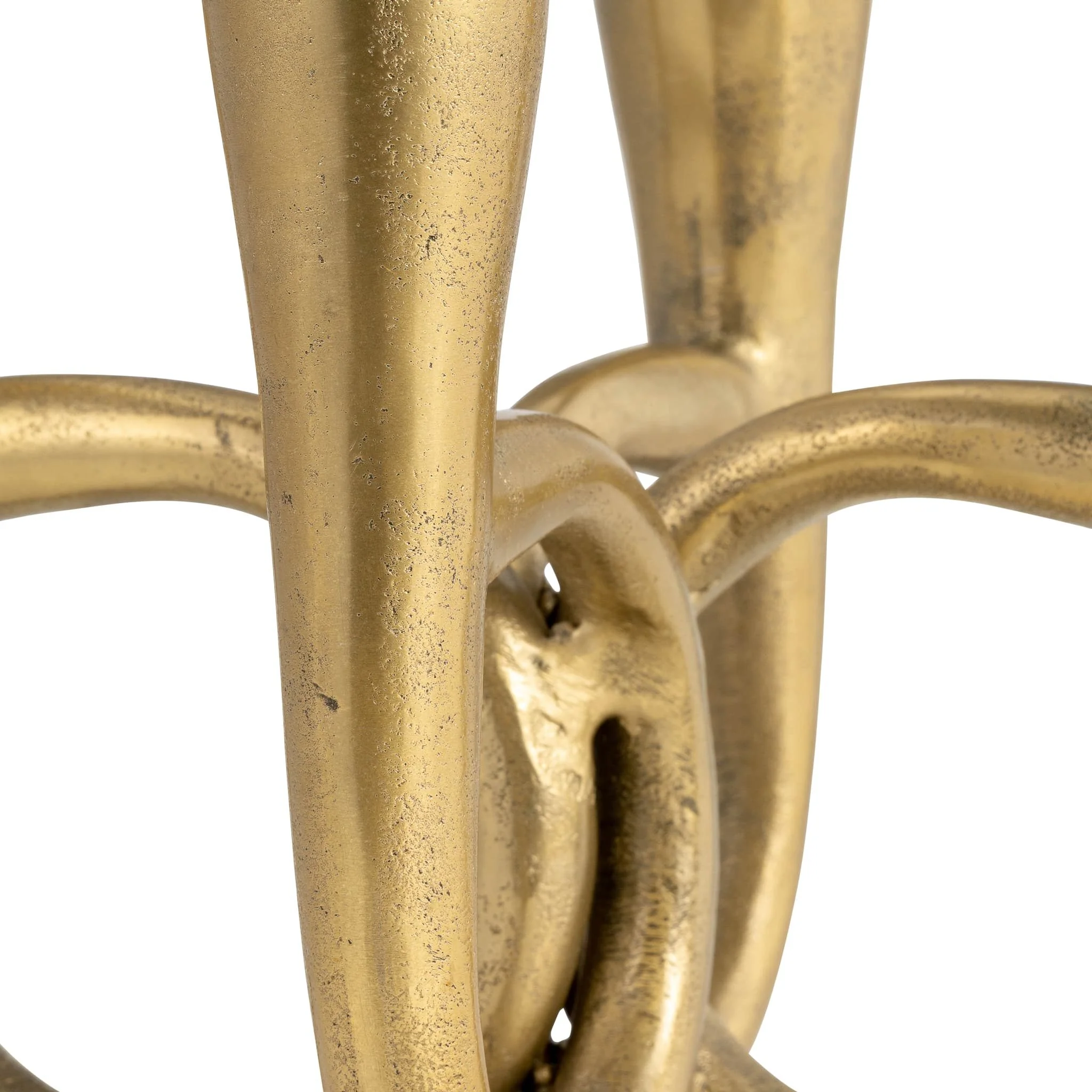 Metal, 7" French Horn 4-taper Candleholder, Gold - Image 5