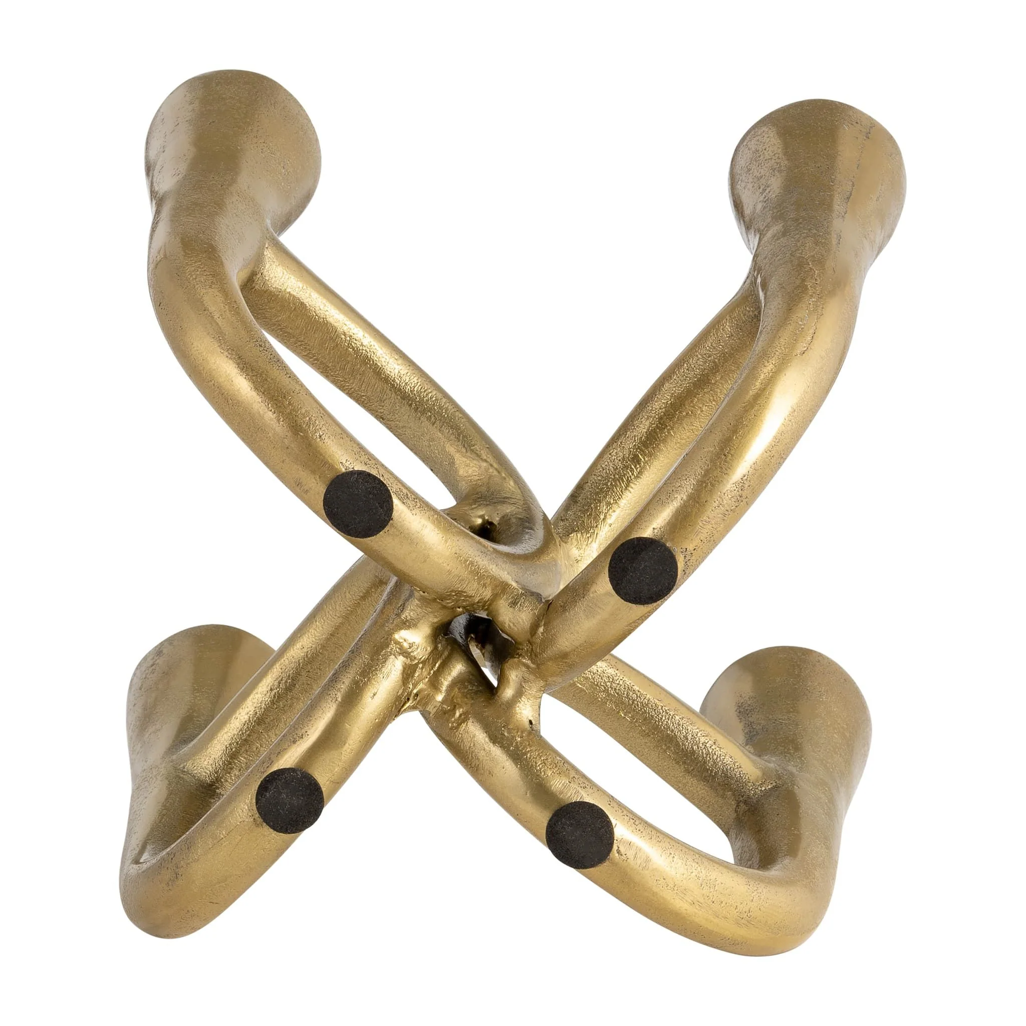 Metal, 7" French Horn 4-taper Candleholder, Gold - Image 8