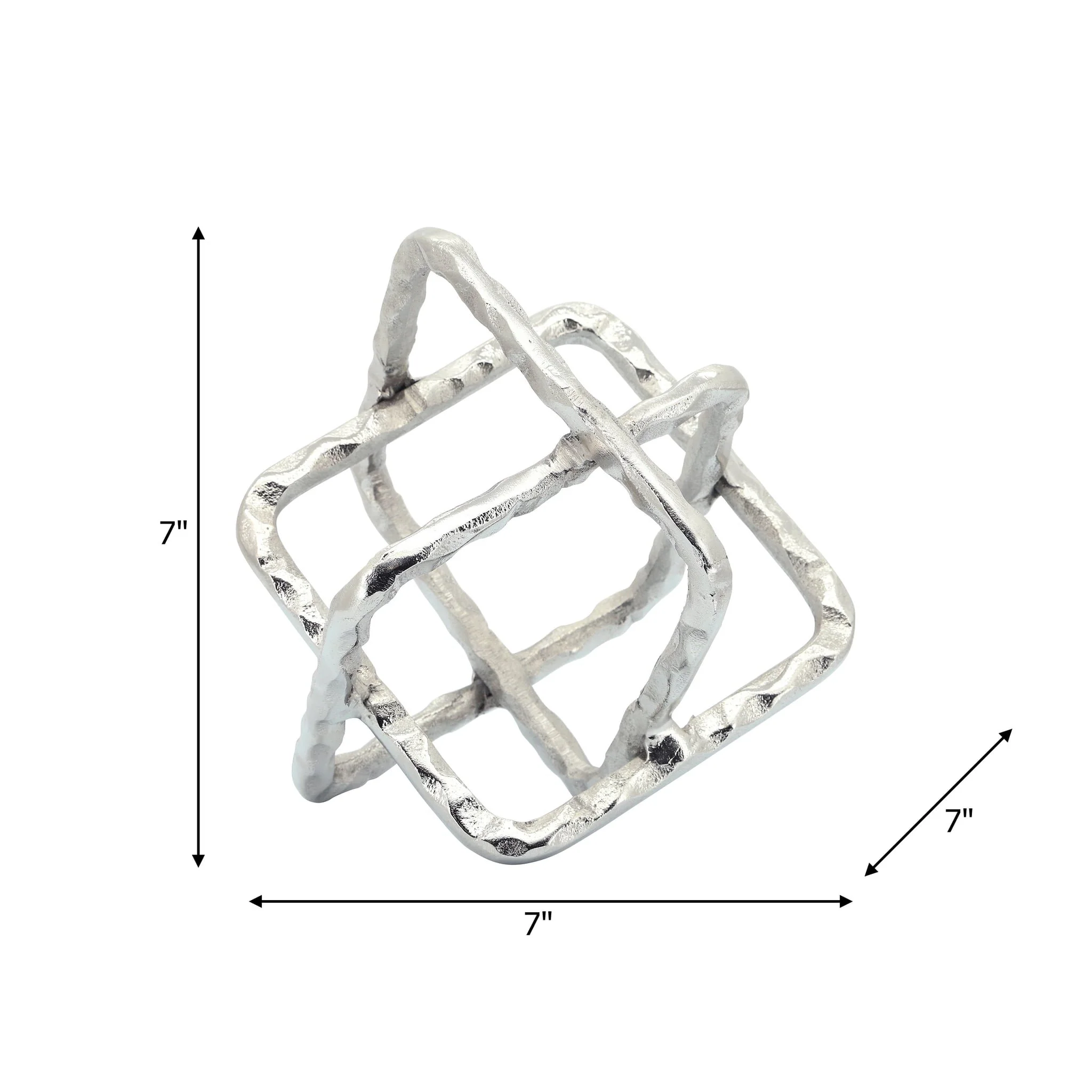 Metal 7" Square Orbs, Silver - Image 5