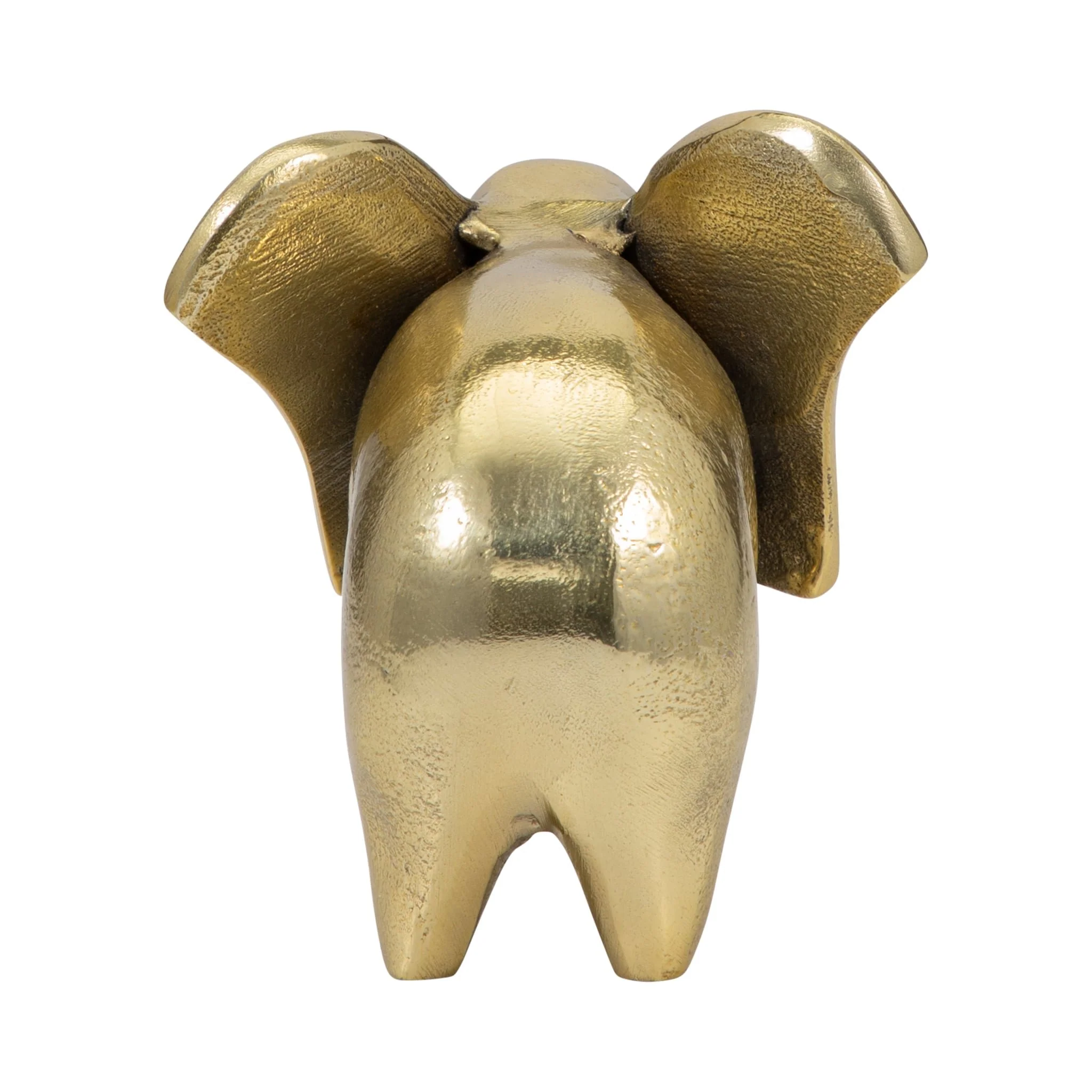 Metal, 7" Trunk Up Elephant, Gold - Image 4