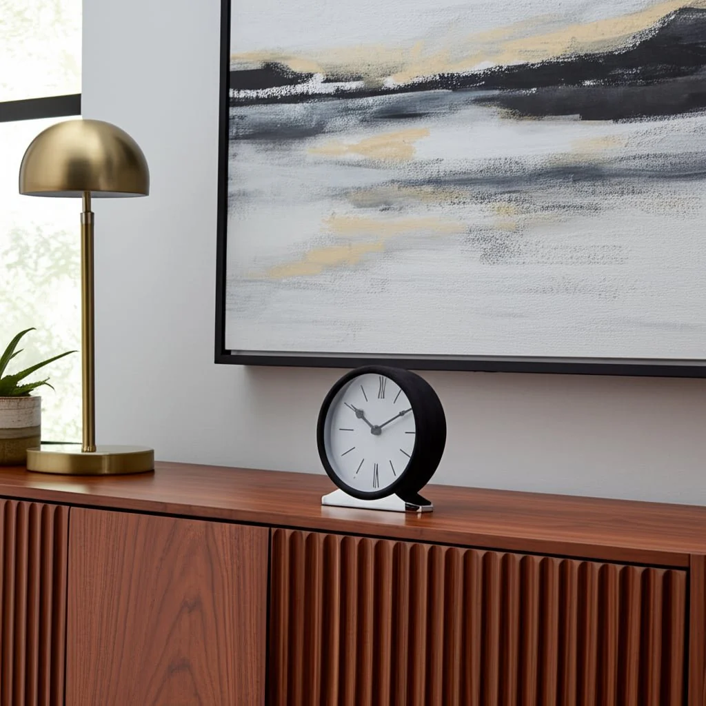 Metal,7"h,candid Table Clock,white/black - Image 10