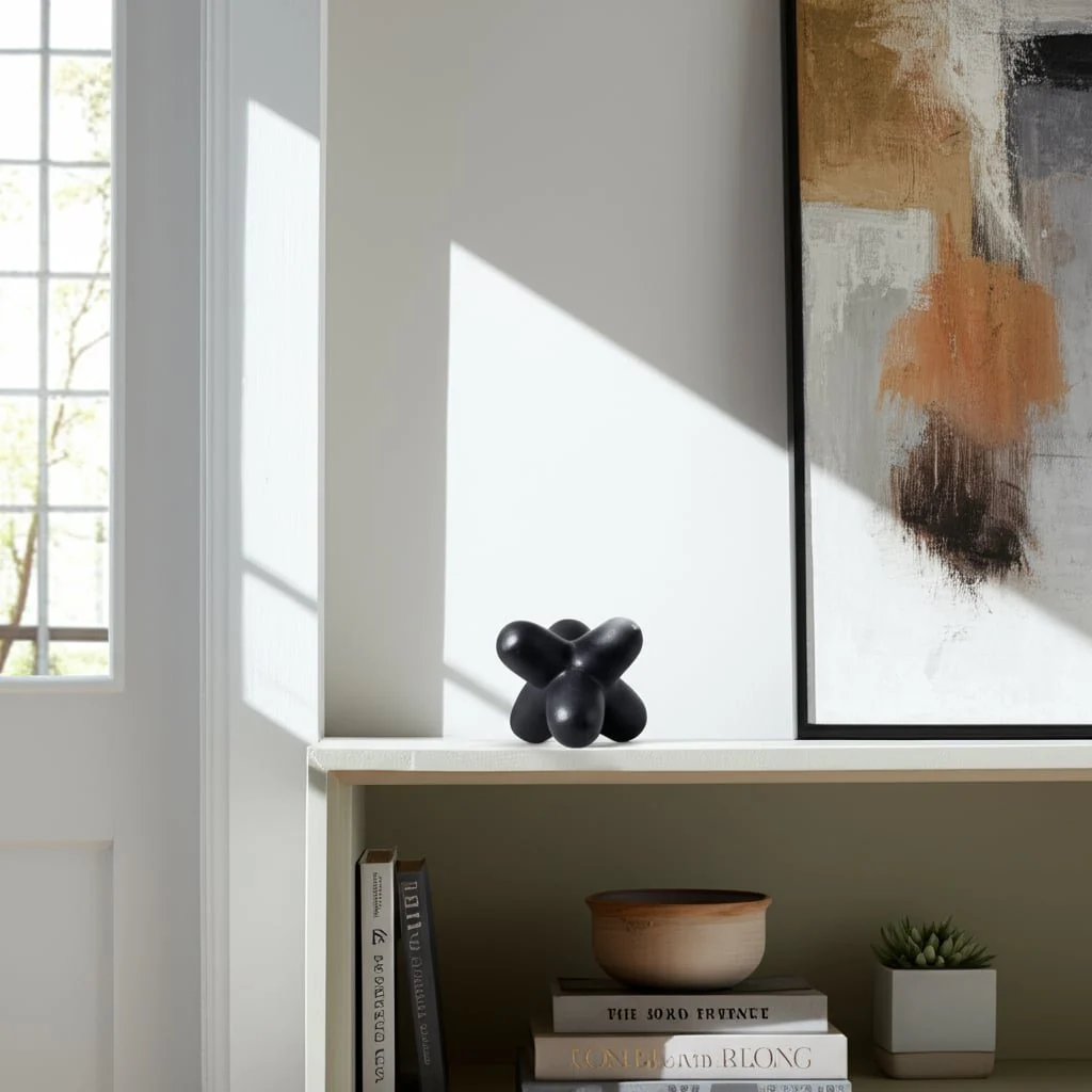 Metal 8" Geometric Orb, Black - Image 11