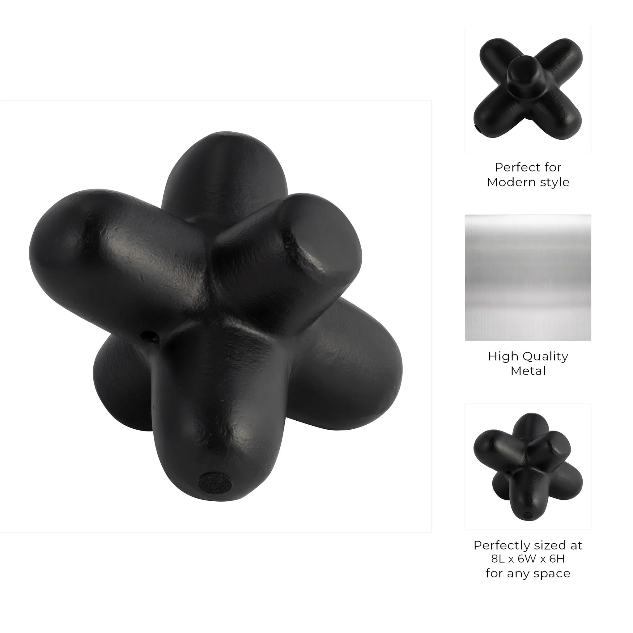 Metal 8" Geometric Orb, Black - Image 8