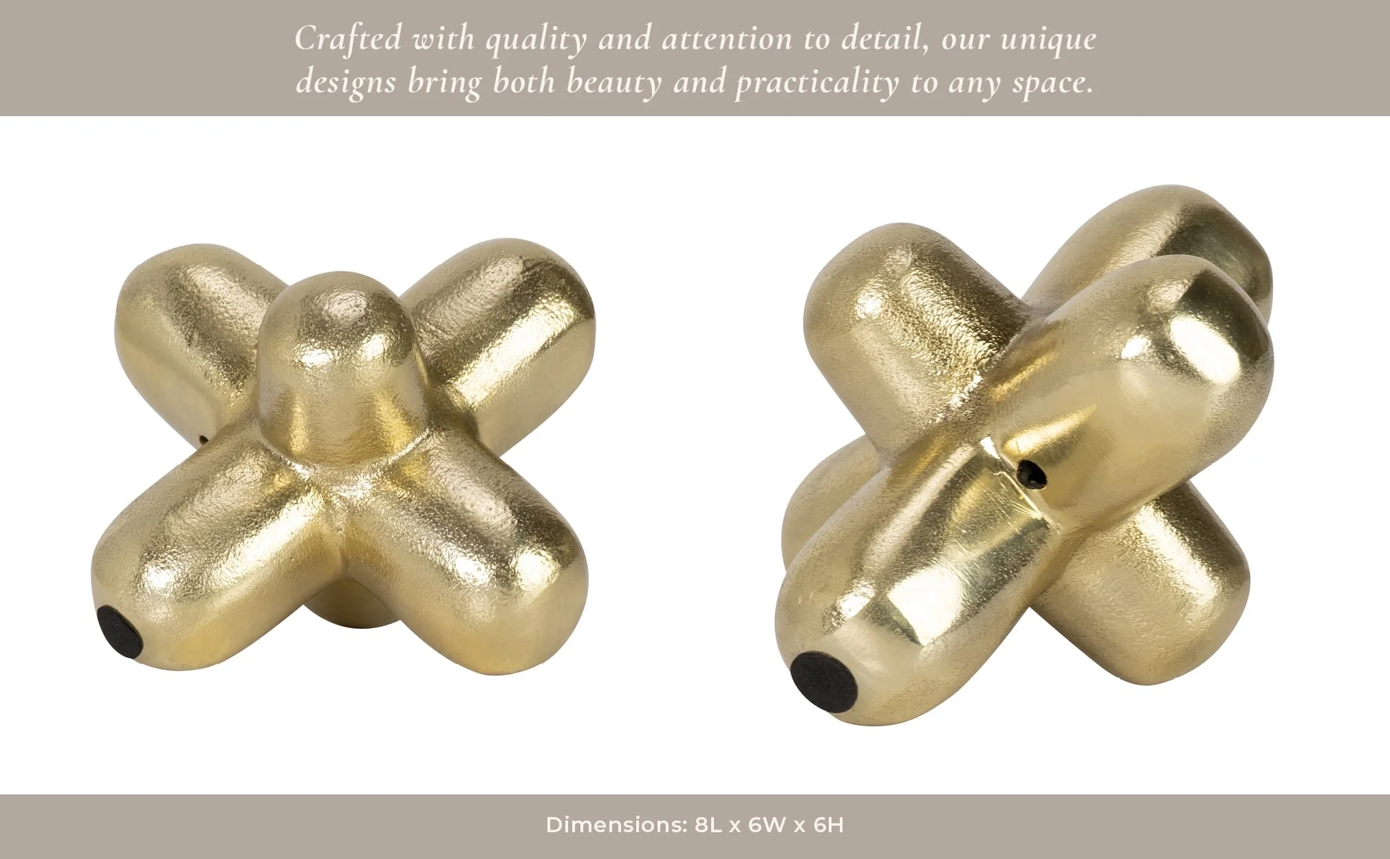 Metal 8" Geometric Orb, Gold - Image 13