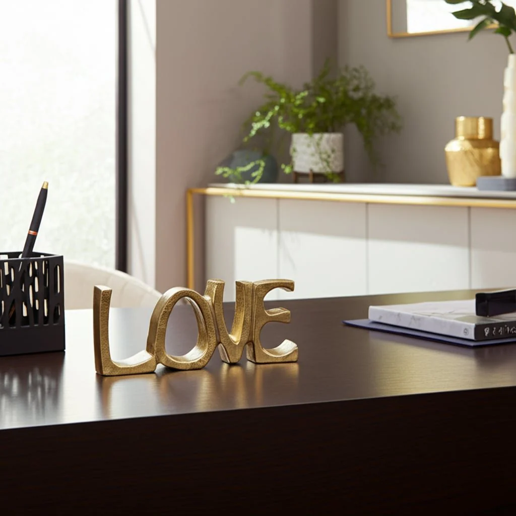 Metal, 8" Love Sign, Gold - Image 4