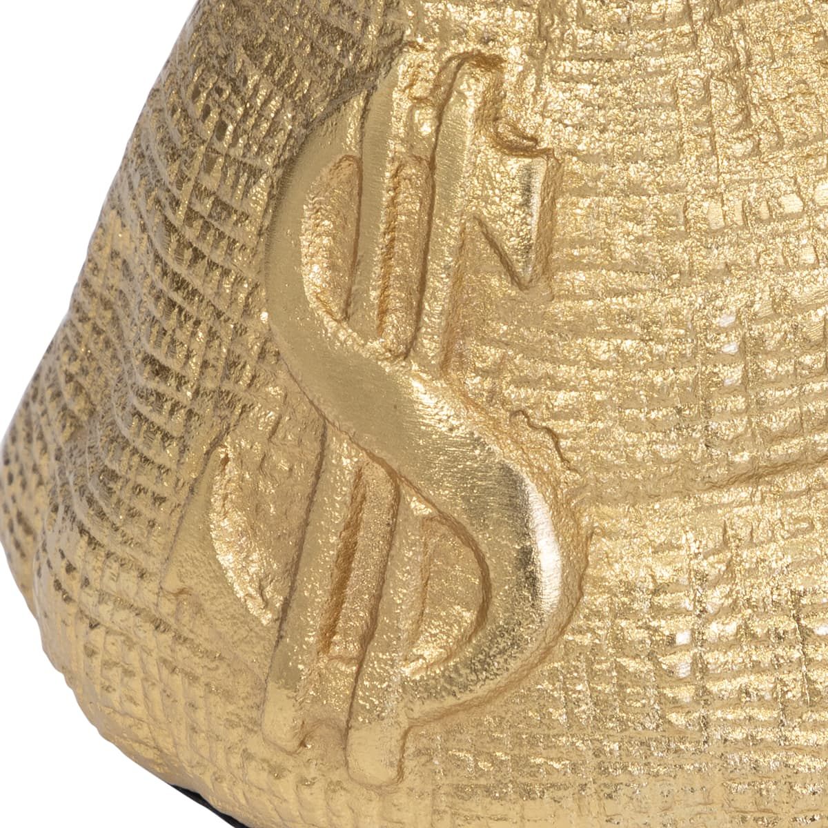 Metal, 8" Money Bag, Gold - Image 6